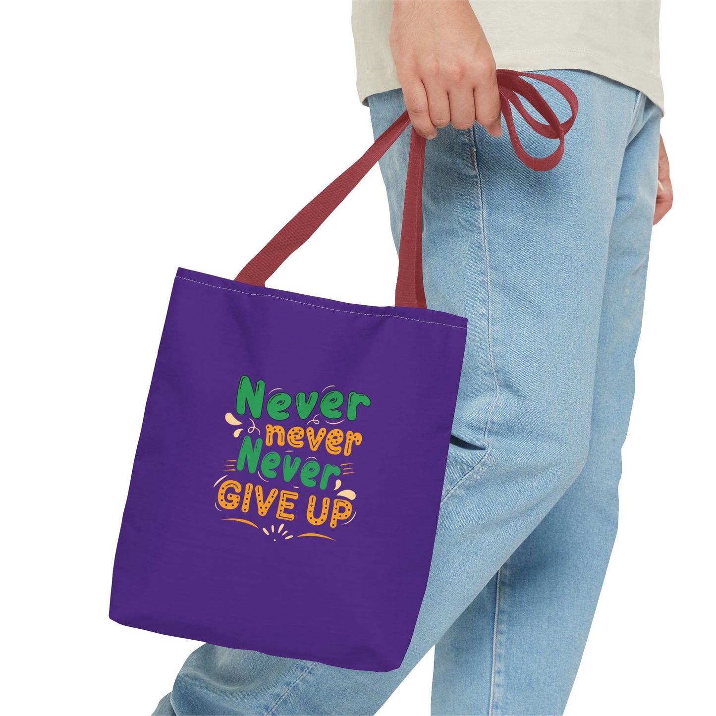 Never Never Never Give Up Tote Bag (AOP)