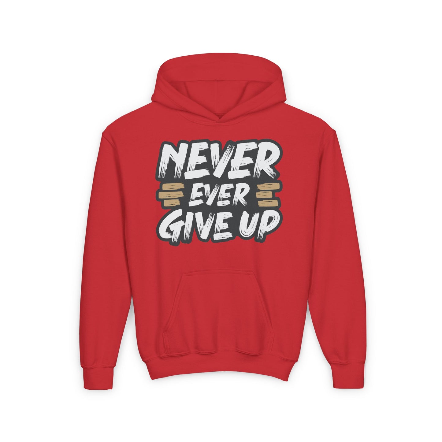 Never Give Up Youth Heavy Blend Hooded Sweatshirt