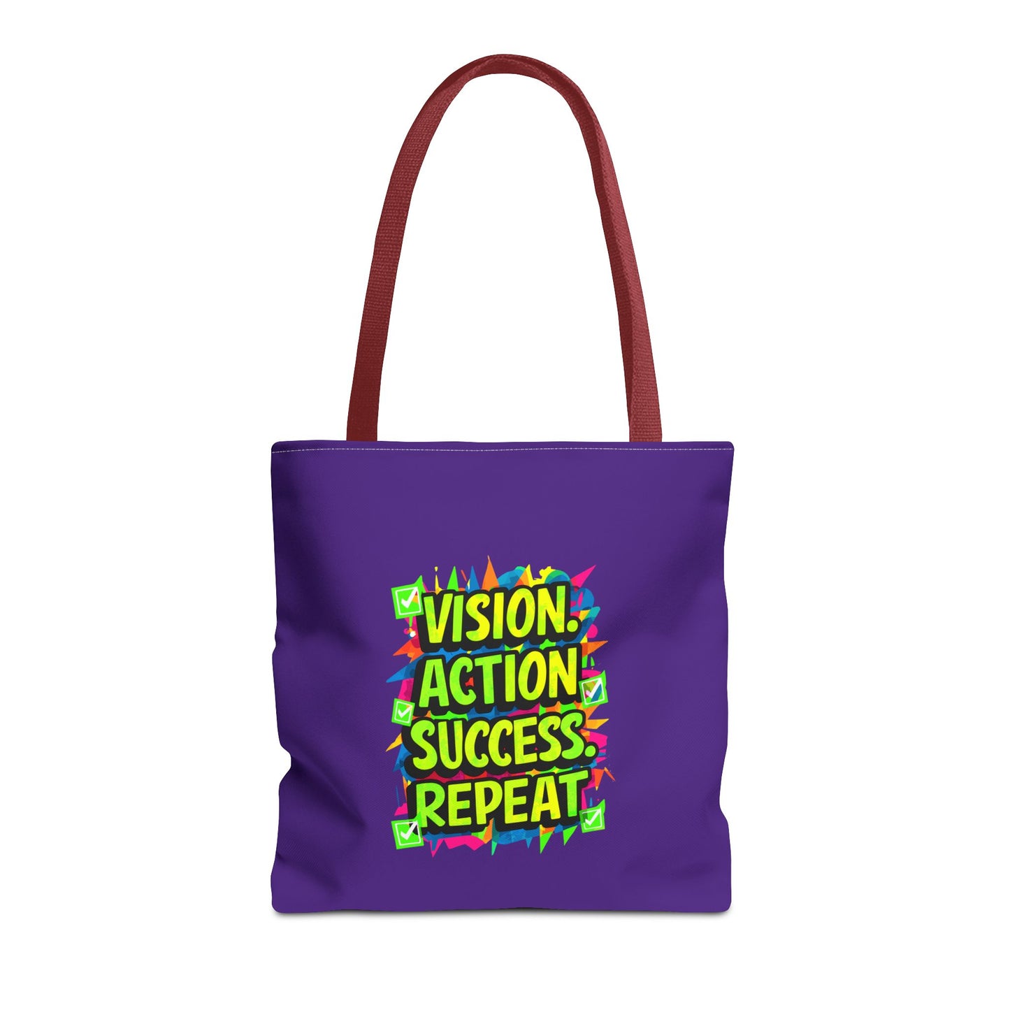 Vision Action Success Repeat Tote Bag (AOP)