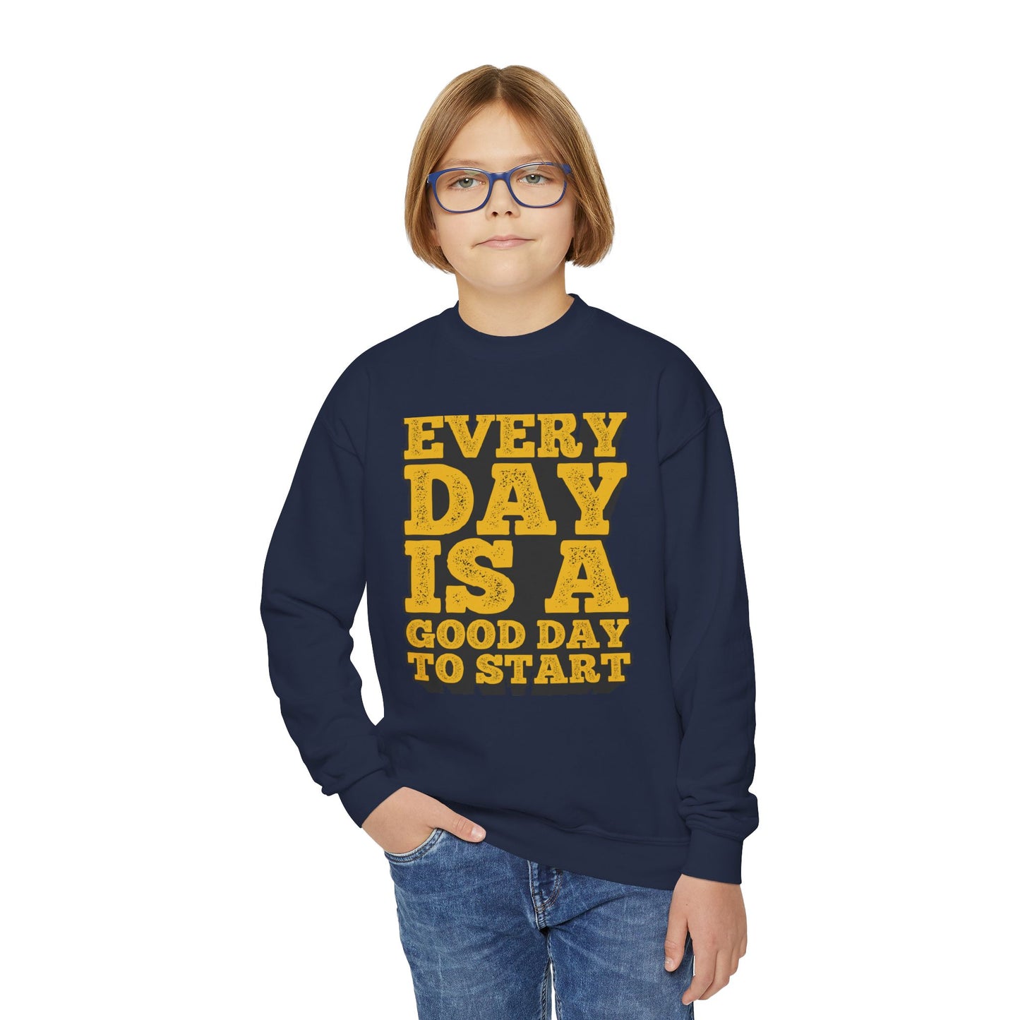 Every Day Is A Good Day To Start Youth Crewneck Sweatshirt