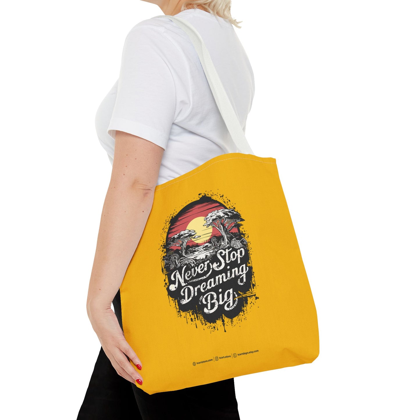 Never Stop Dreaming Big Tote Bag (AOP)