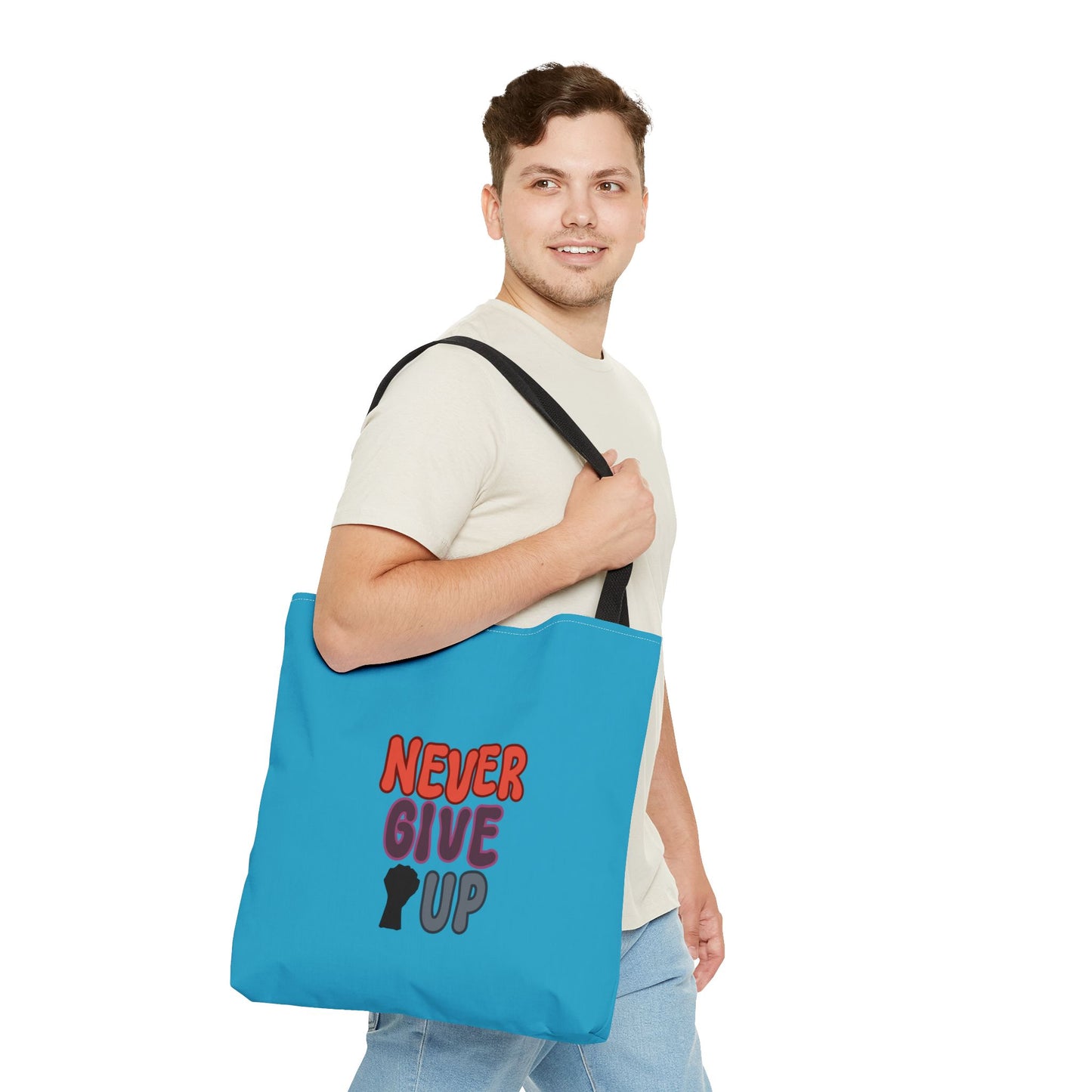 Never Give Up Tote Bag (AOP)