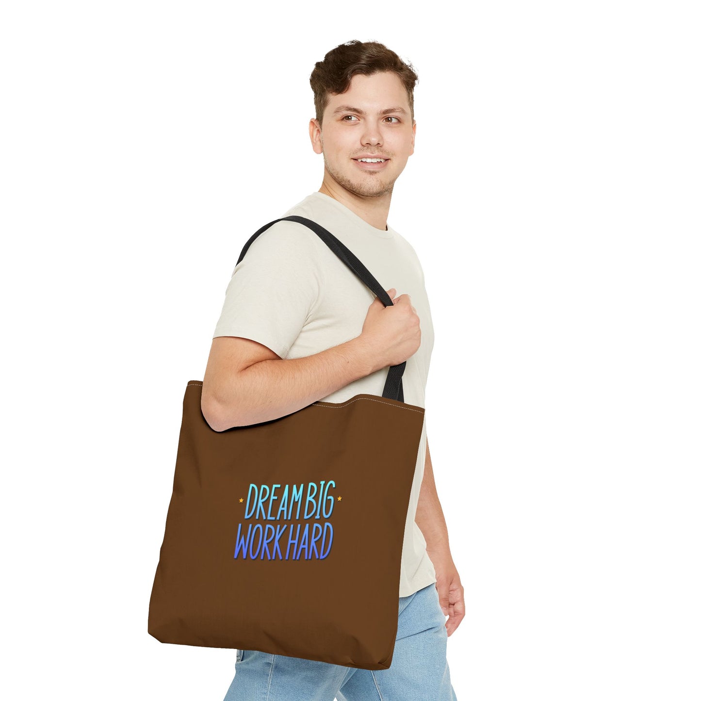 Dream Big Work Hard Tote Bag (AOP)