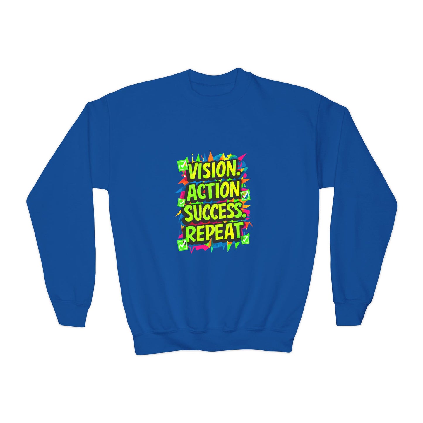 Vision Action Success Repeat Youth Crewneck Sweatshirt