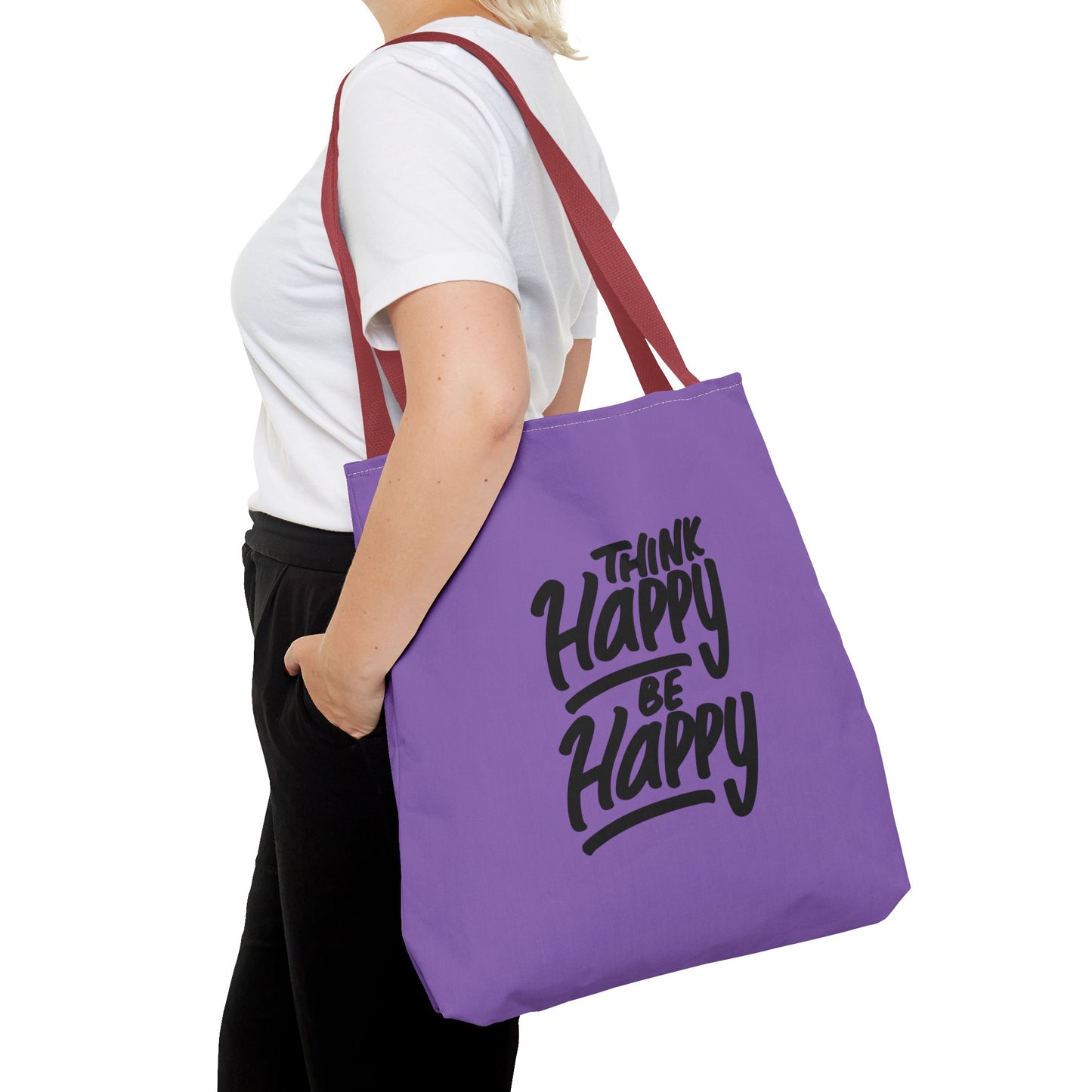 Think Happy Be Happy Tote Bag (AOP)