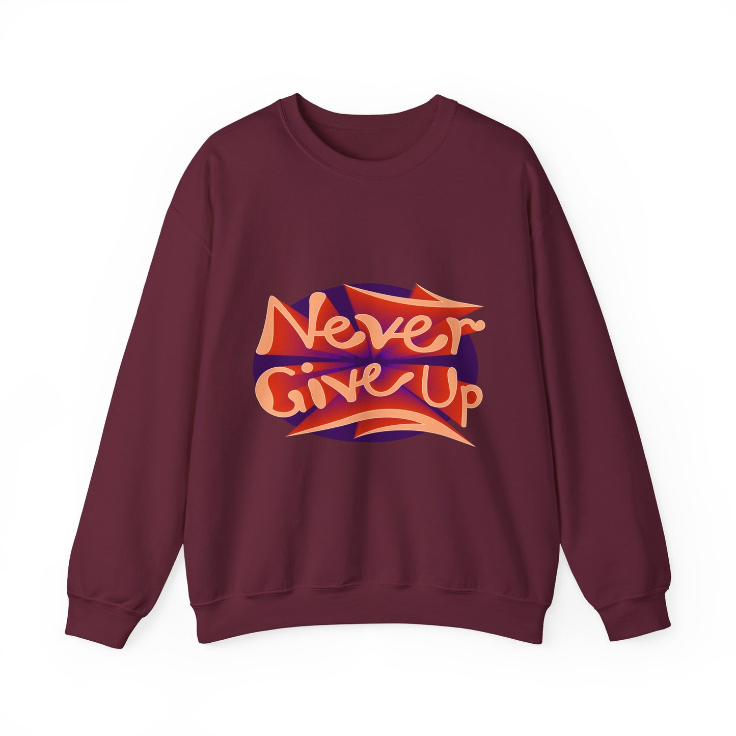Never Give Up Unisex Heavy Blend™ Crewneck Sweatshirt
