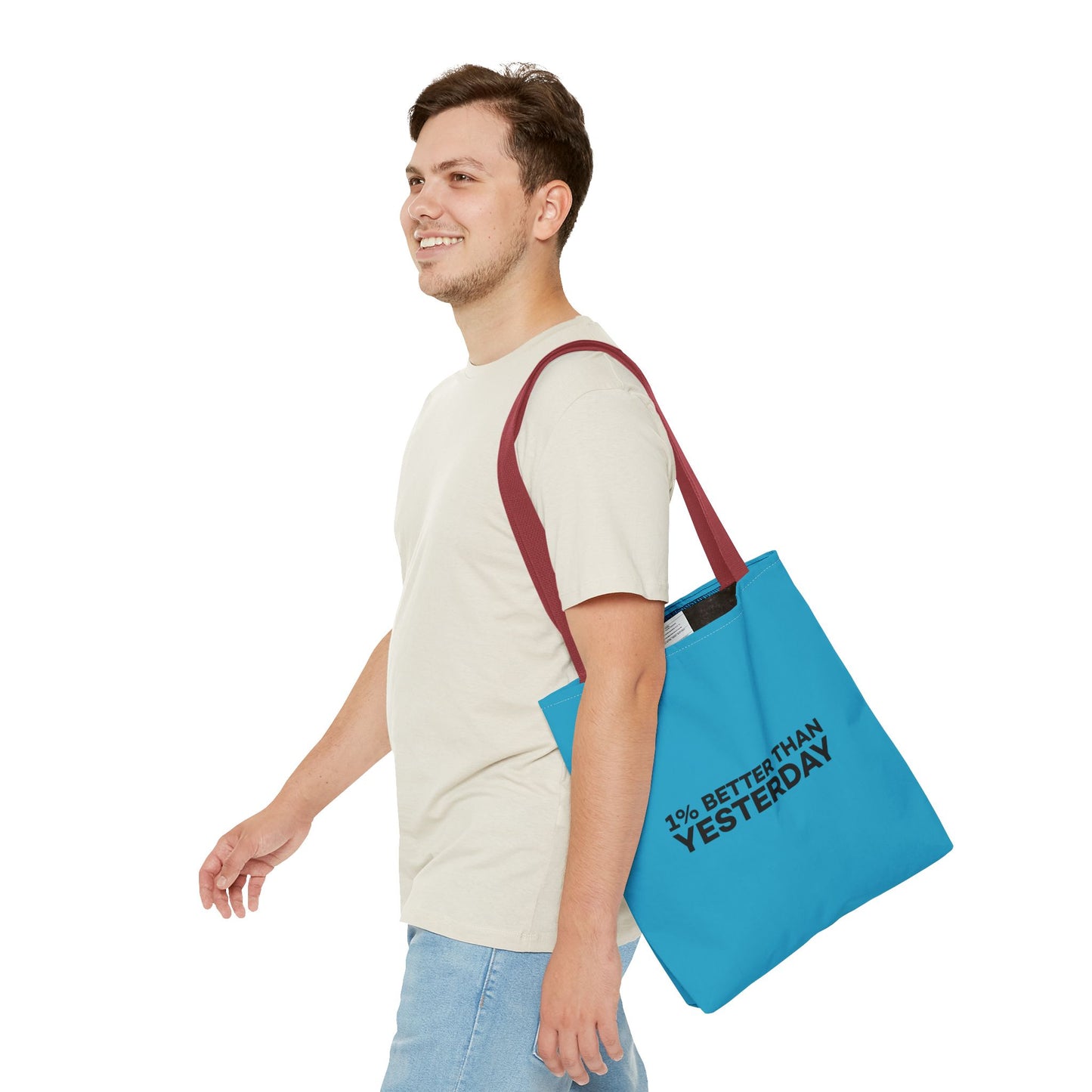 1% Better Than Yesterday Tote Bag (AOP)