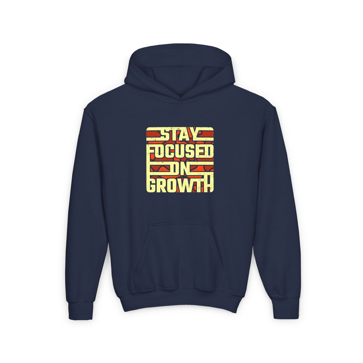 Stay Focused On Growth Youth Heavy Blend Hooded Sweatshirt