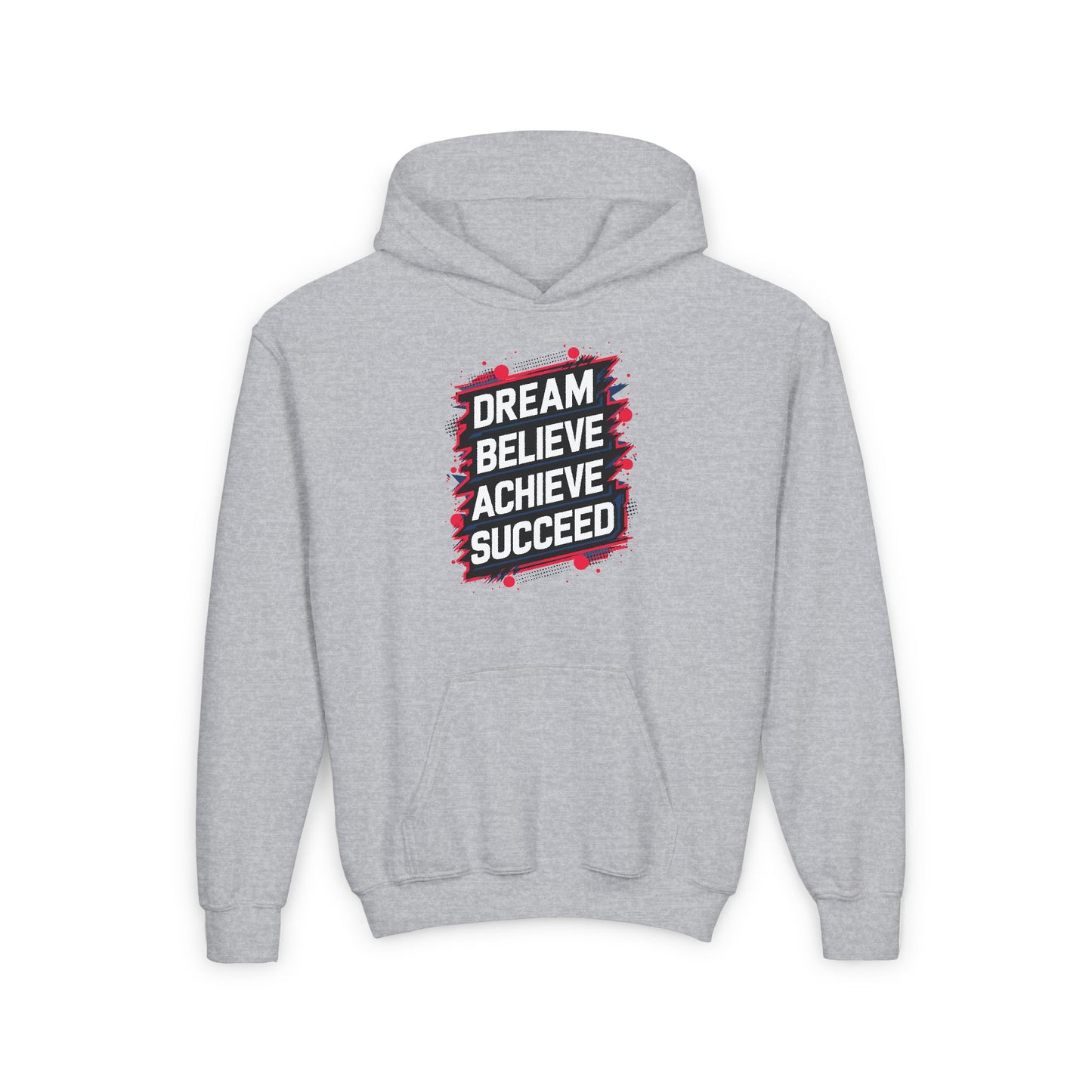 Dream Velieve Achieve SucceedDream Velieve Achieve Succeed Youth Heavy Blend Hooded Sweatshirt