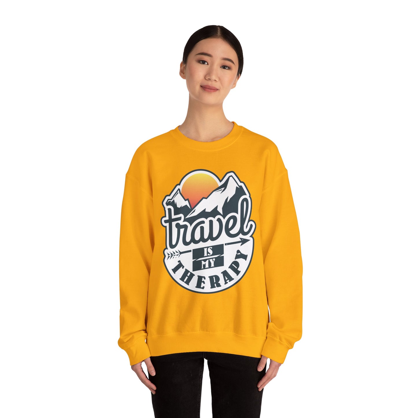 Travel Is My Therapy Unisex Heavy Blend™ Crewneck Sweatshirt