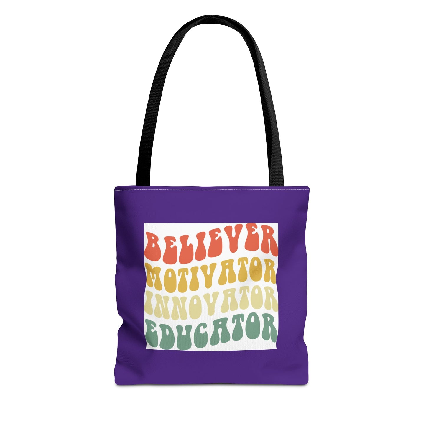 Believer Motivator Innovator Educator Tote Bag (AOP)