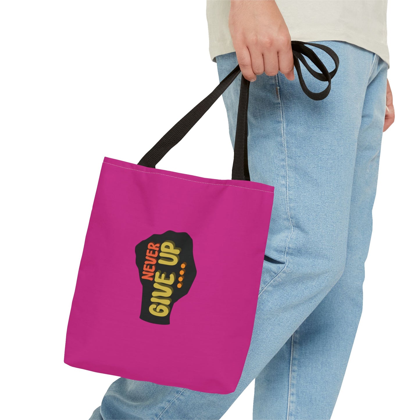 Never Give Up Tote Bag (AOP)