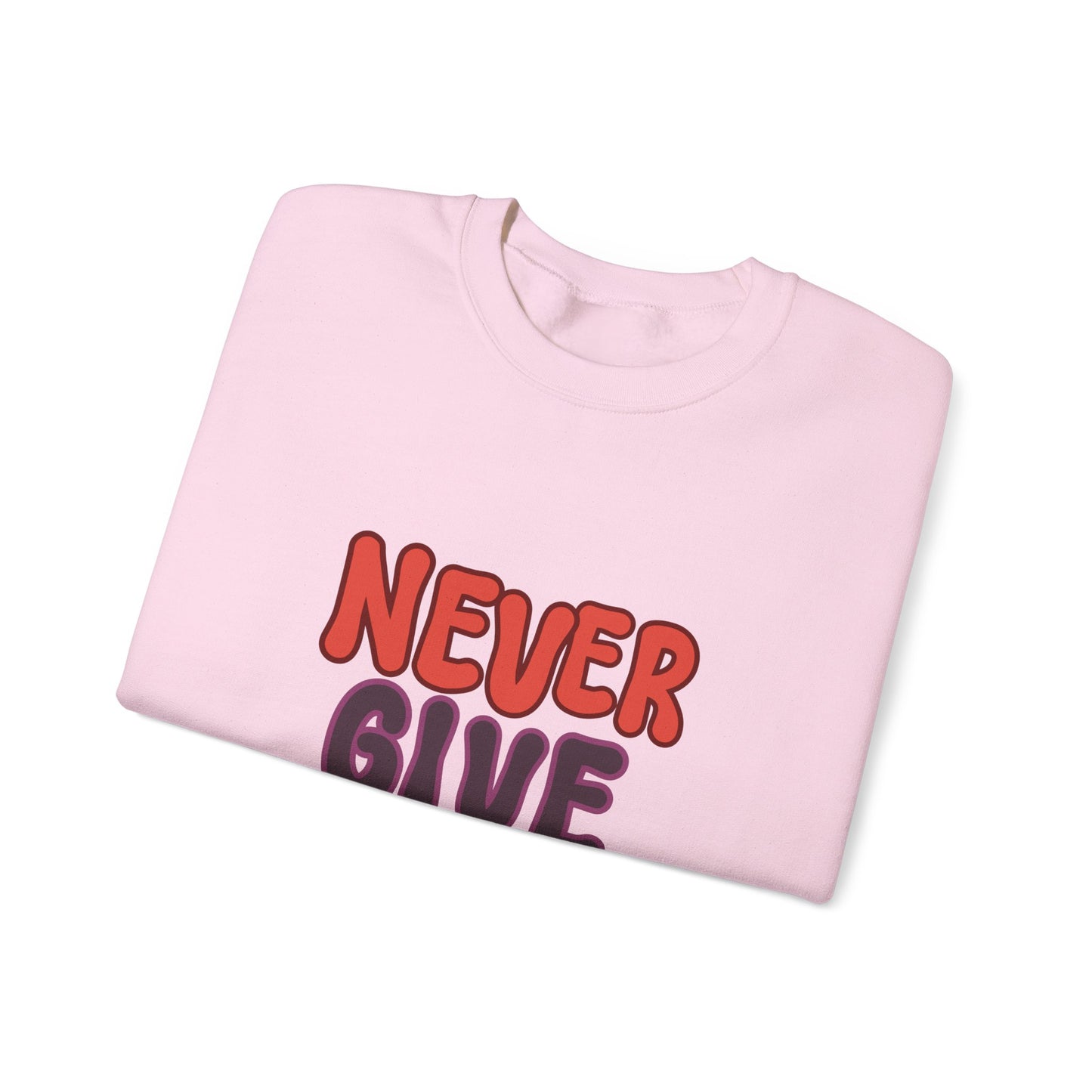 Never Give Up Unisex Heavy Blend™ Crewneck Sweatshirt