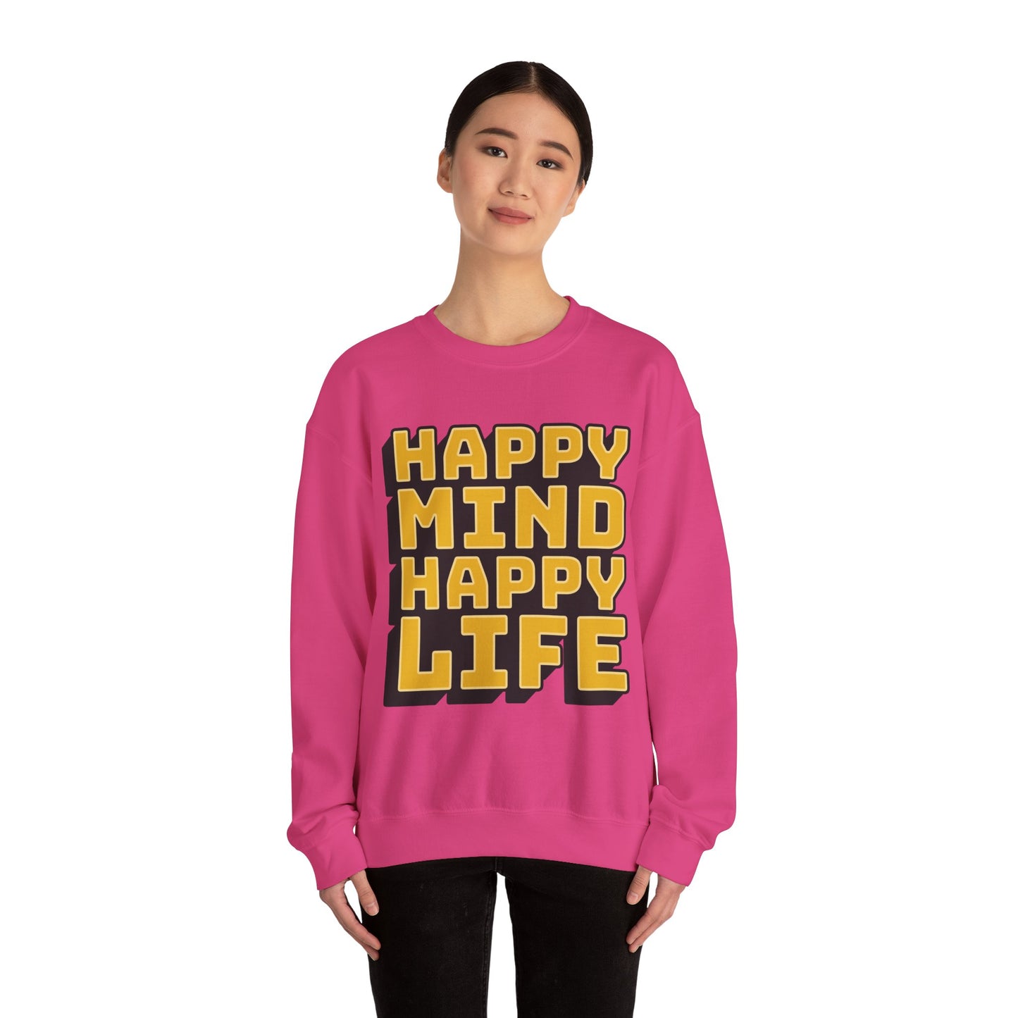 Happy Mind Happy Life Unisex Heavy Blend™ Crewneck Sweatshirt