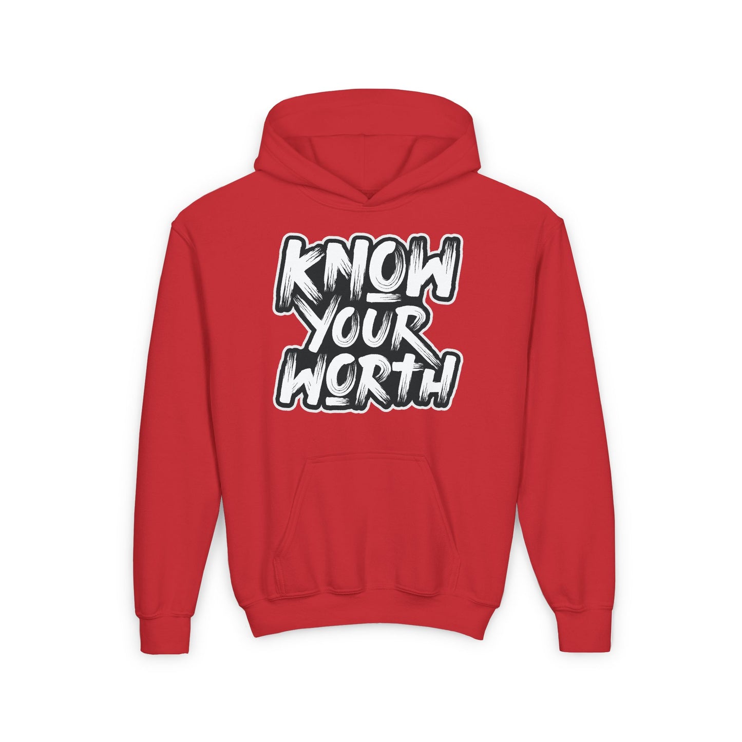 Know Your Worth Youth Heavy Blend Hooded Sweatshirt