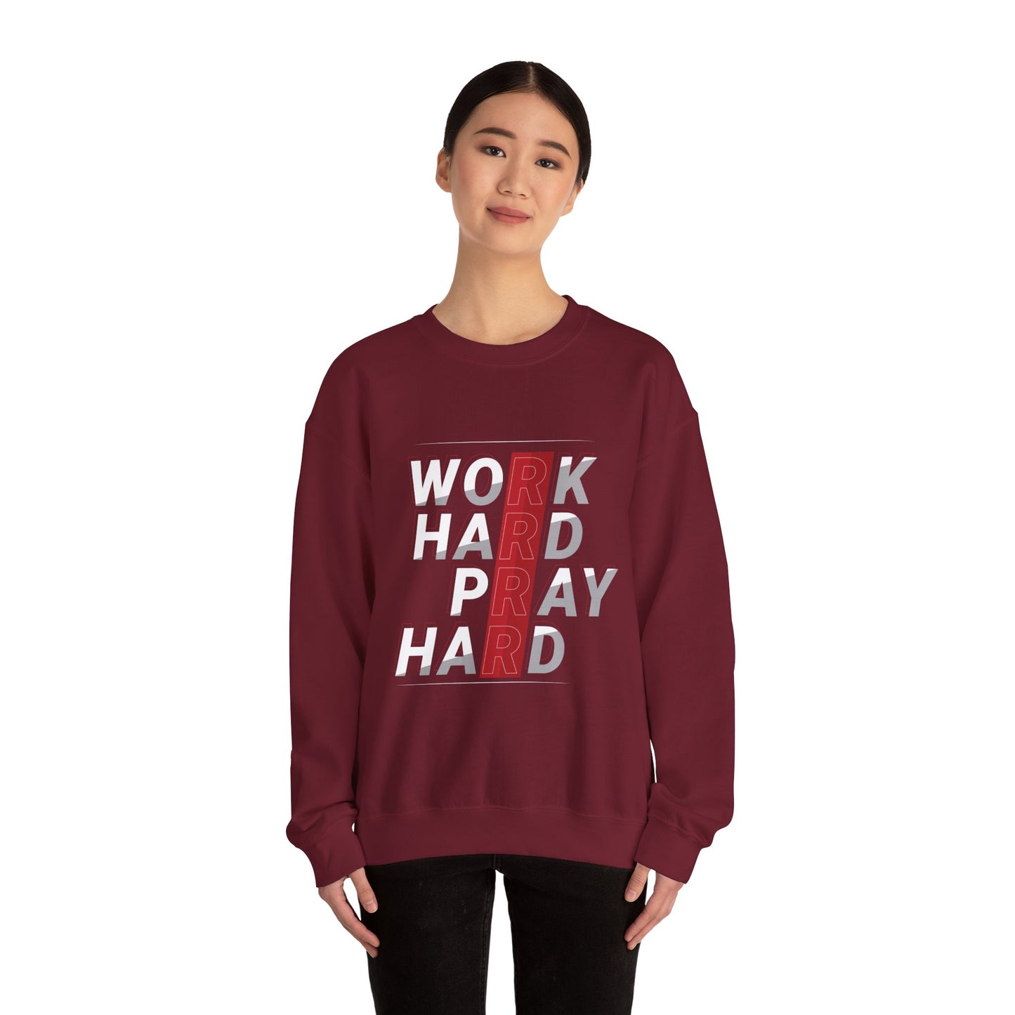 Work Hard Pray Hard Unisex Heavy Blend™ Crewneck Sweatshirt