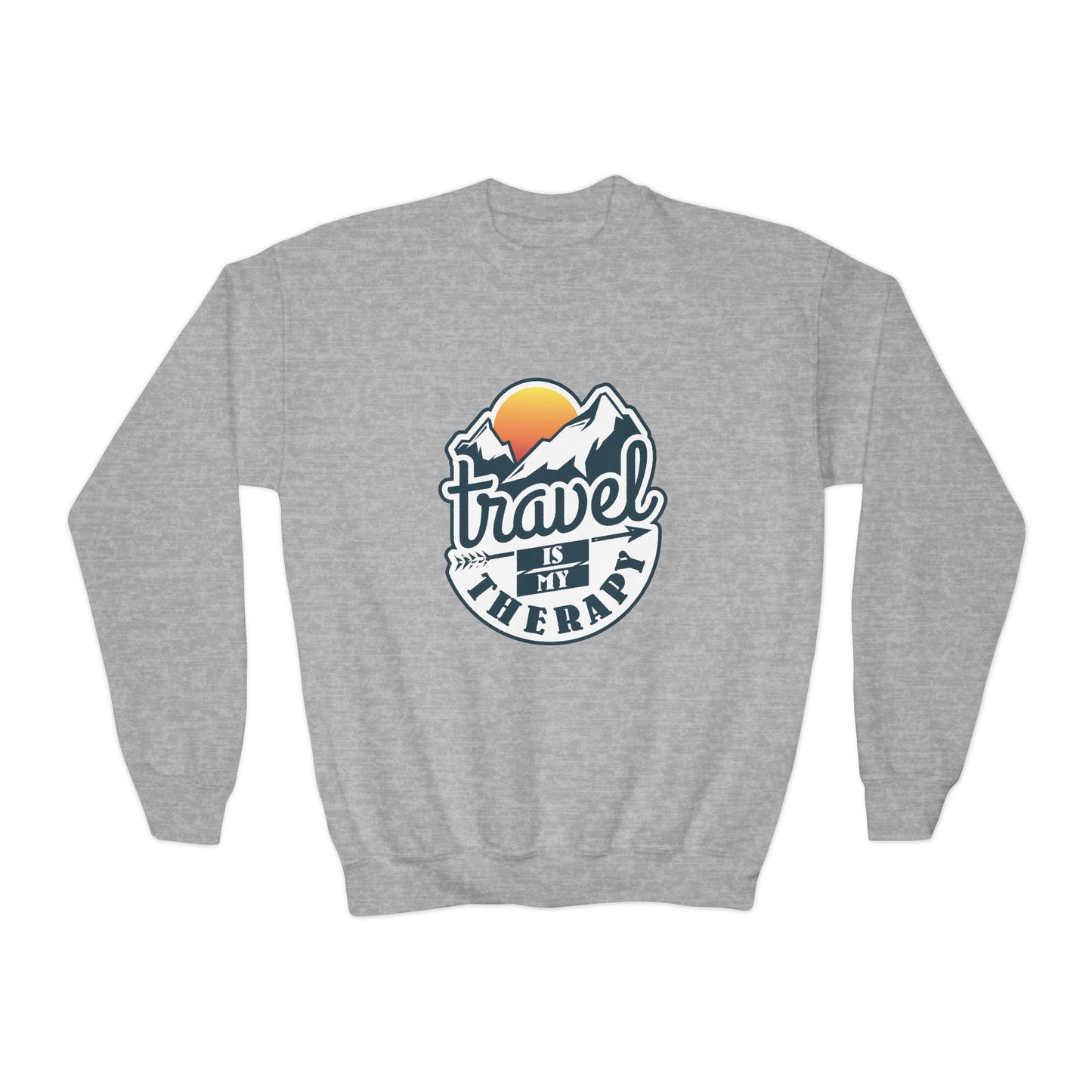 Travel Is My Therapy Youth Crewneck Sweatshirt