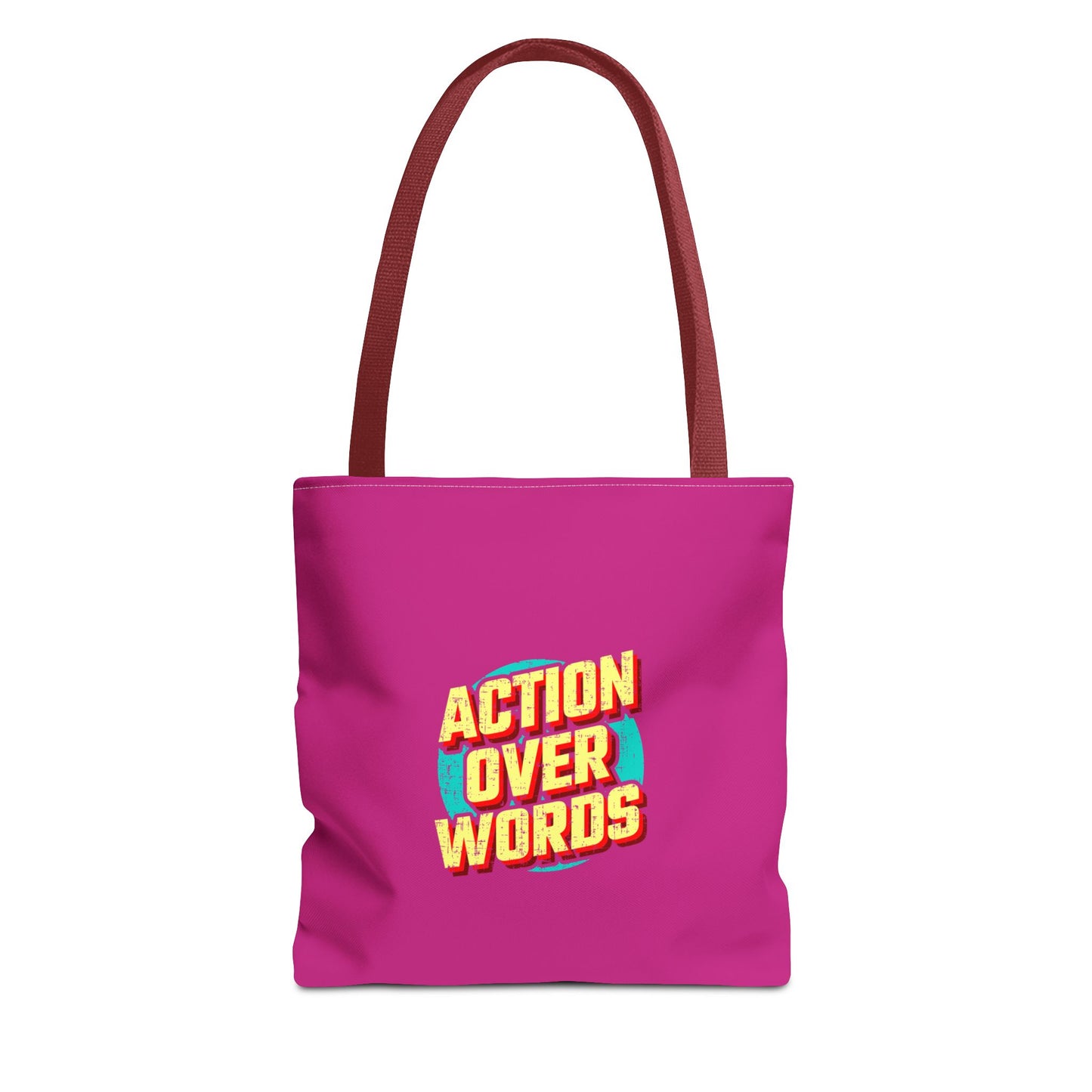 Action Over Words Tote Bag (AOP)
