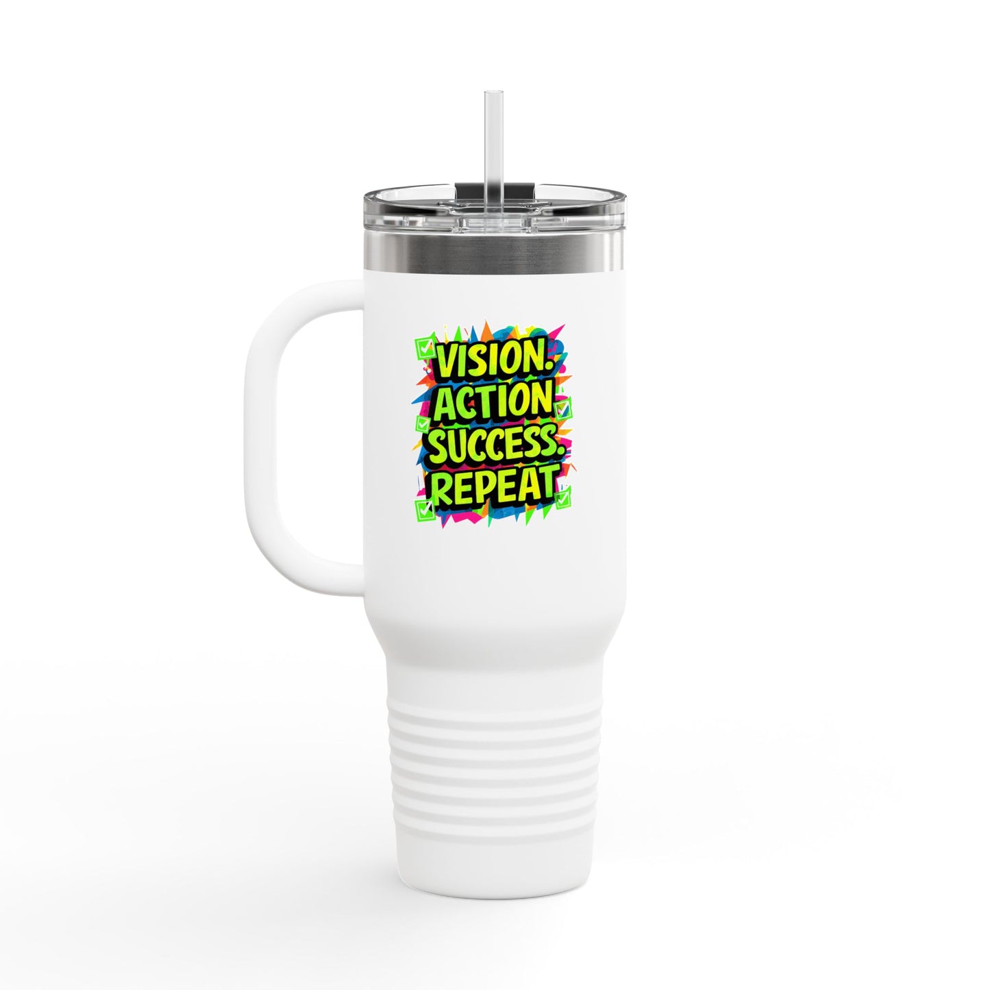Vision Action Success Repeat Insulated Travel Mug, 40oz