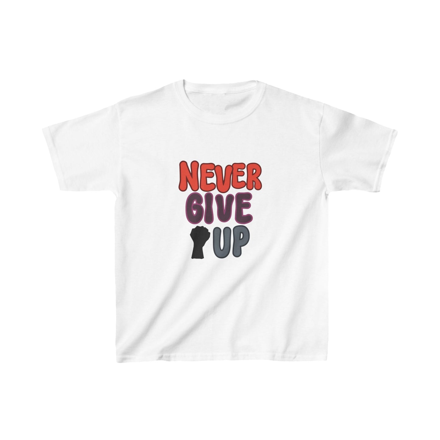 Never Give Up Kids Heavy Cotton™ Tee