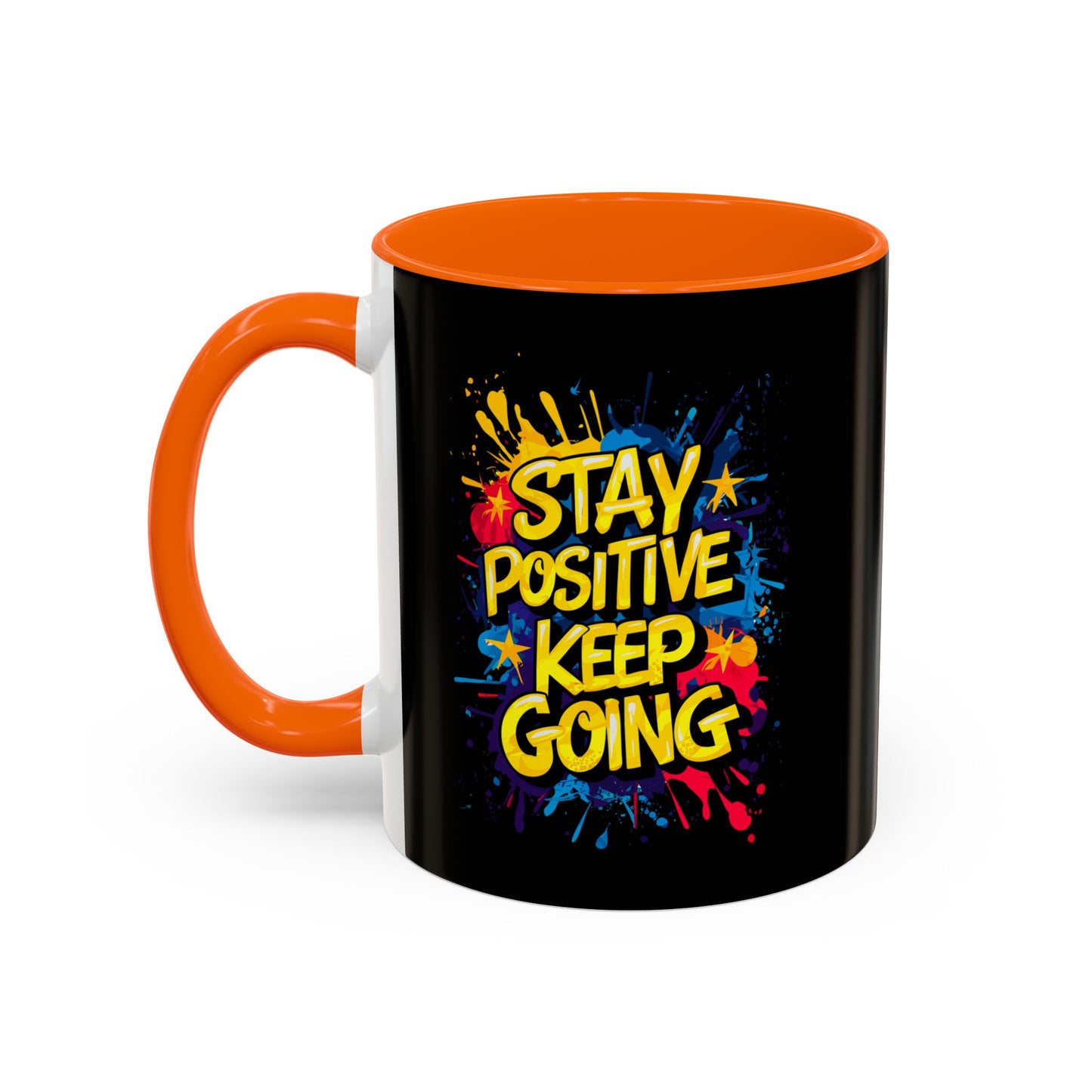 Stay Positive Keep Going Accent Coffee Mug (11, 15oz)