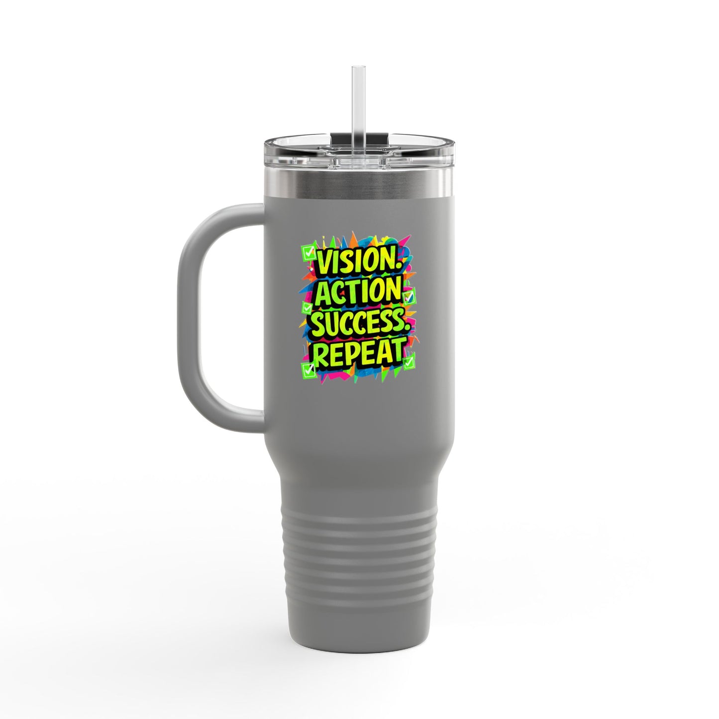 Vision Action Success Repeat Insulated Travel Mug, 40oz