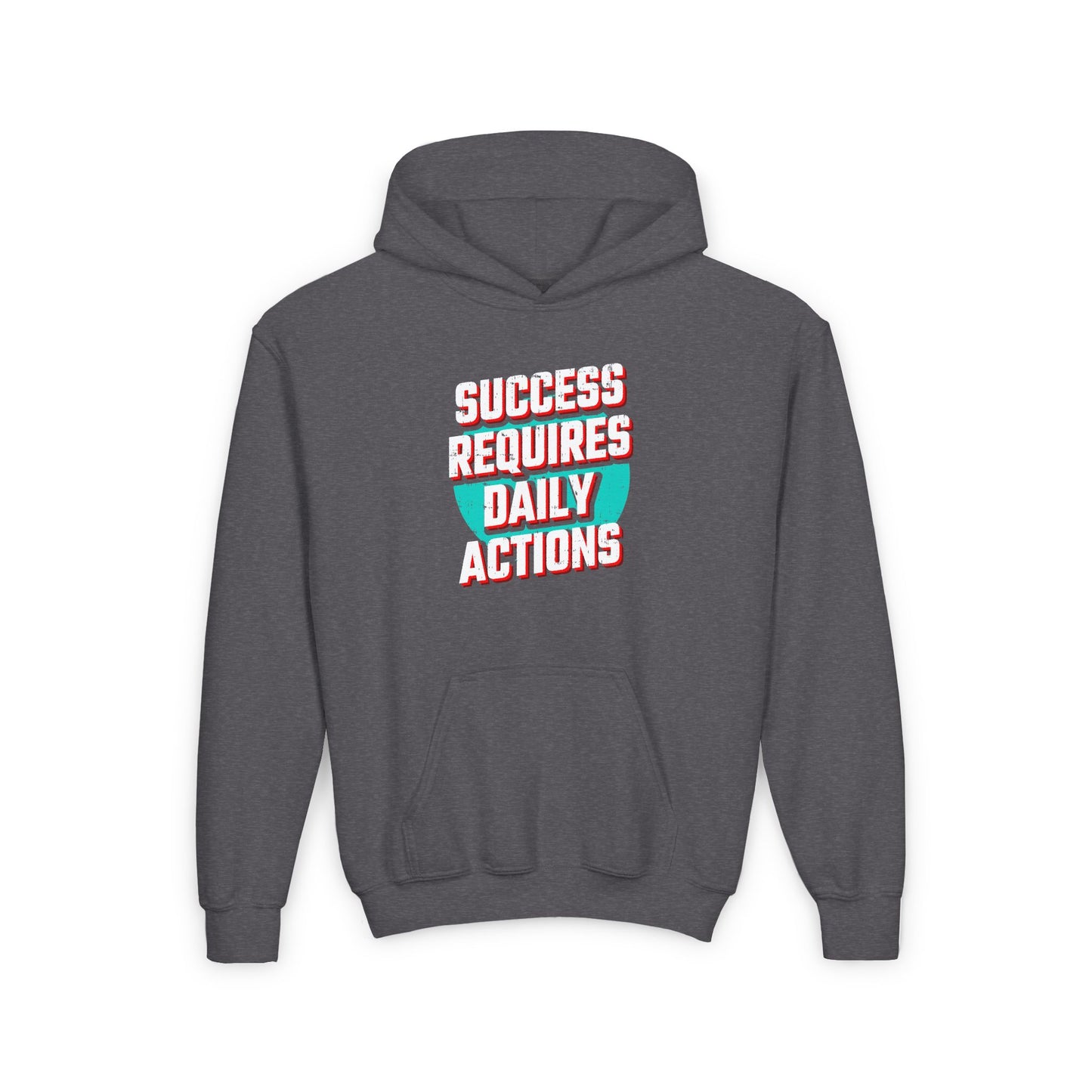 Success Requires Daily Actions Youth Heavy Blend Hooded Sweatshirt