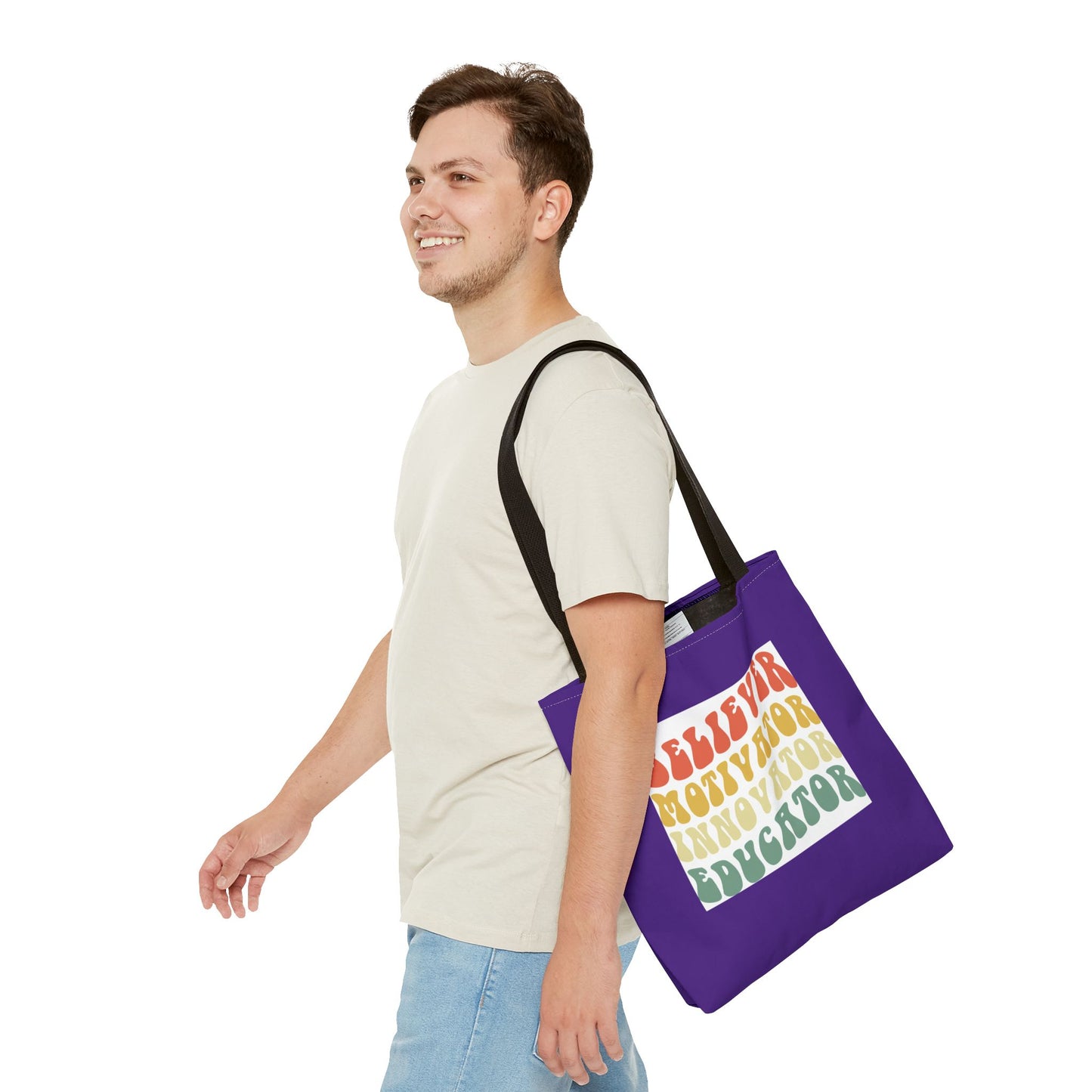 Believer Motivator Innovator Educator Tote Bag (AOP)