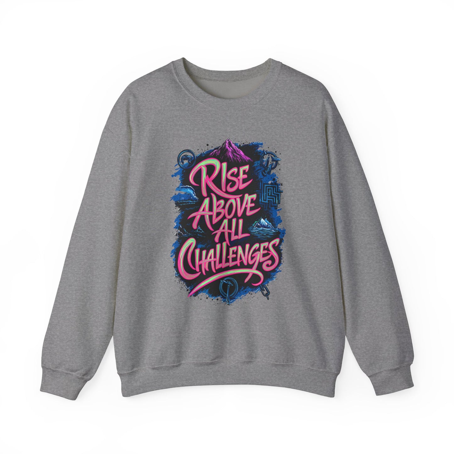 Rise Above All Challenges Unisex Heavy Blend™ Crewneck Sweatshirt