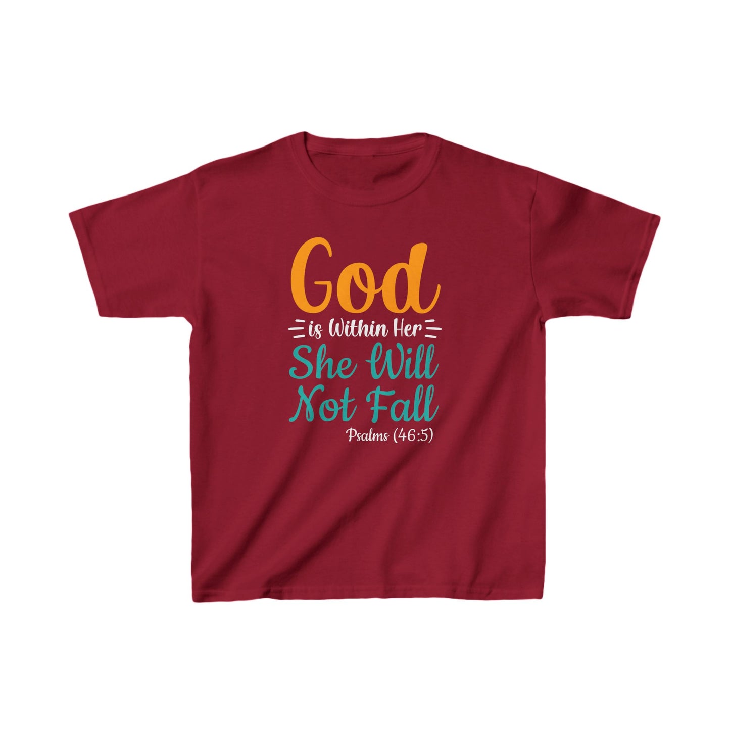 Good Is Within Her She Will Not Fall Kids Heavy Cotton™ Tee