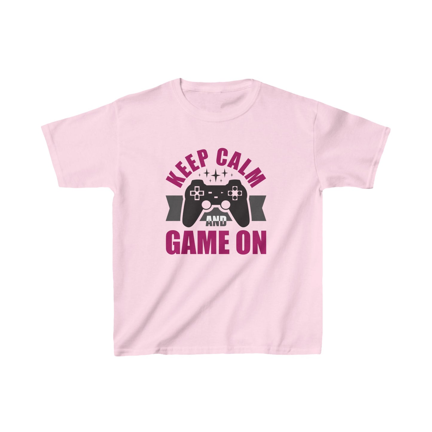 Keep Calm And Game On Kids Heavy Cotton™ Tee