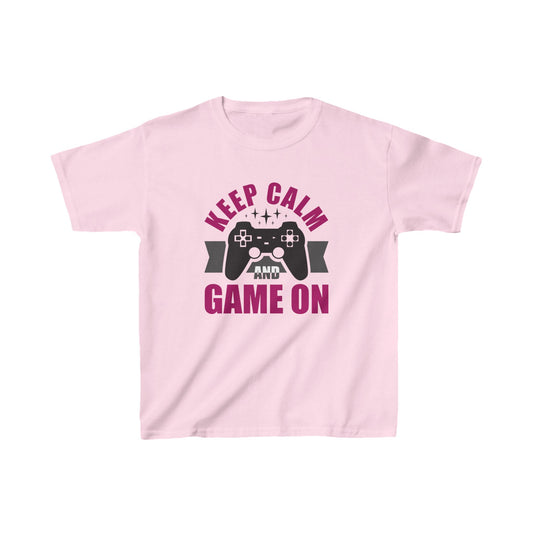 Keep Calm And Game On Kids Heavy Cotton™ Tee