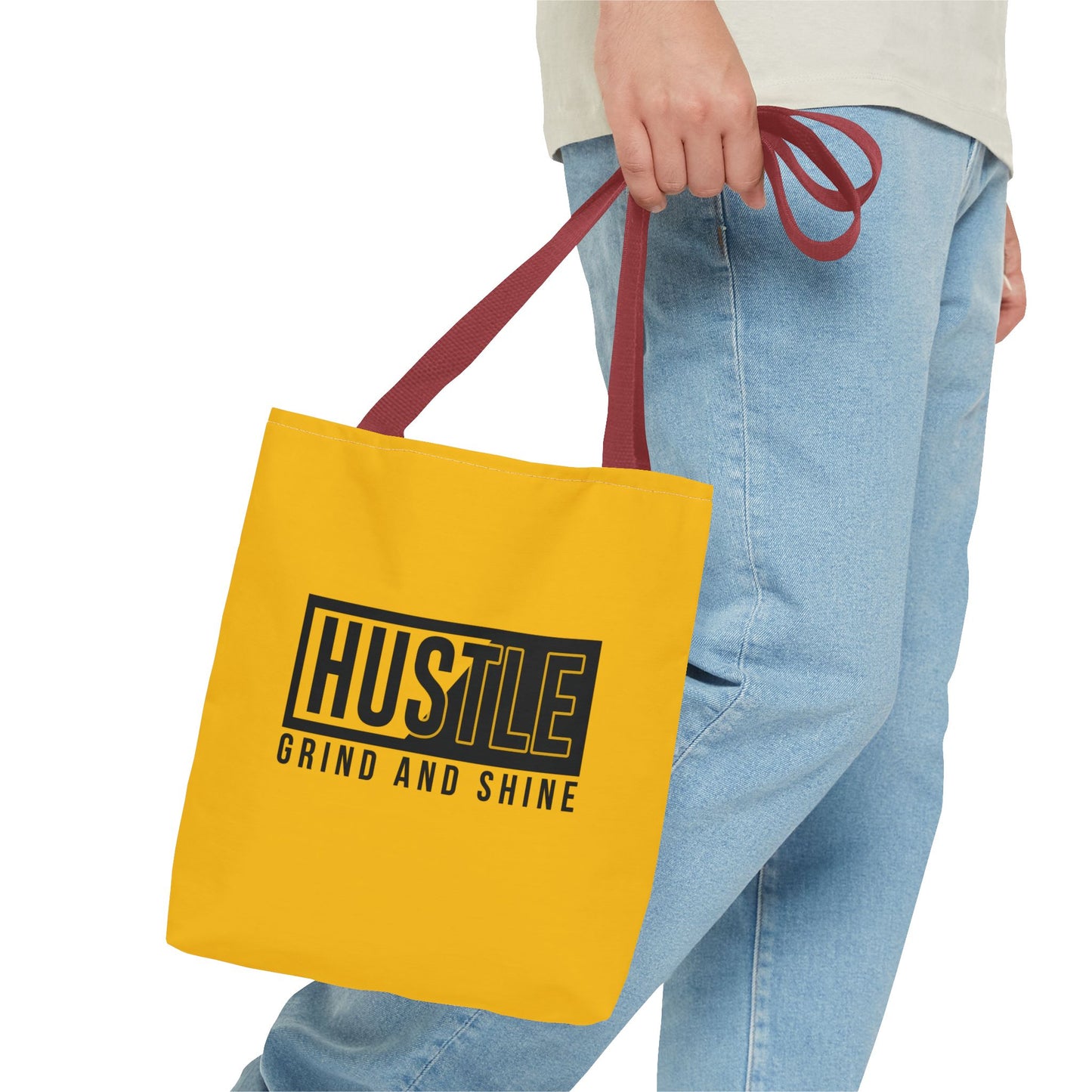 Hustle Grind And Shine Tote Bag (AOP)