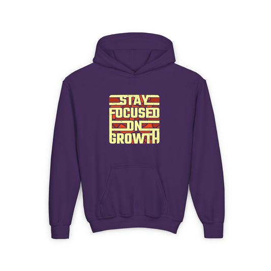 Stay Focused On Growth Youth Heavy Blend Hooded Sweatshirt