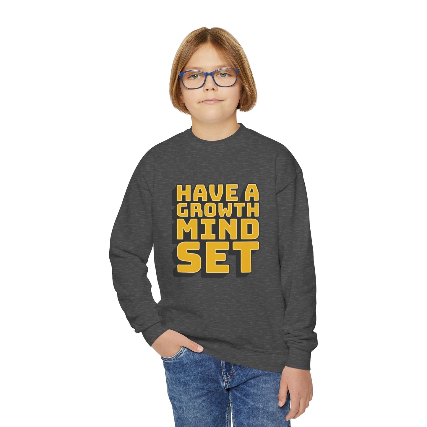 Have A Growth Mind Set Youth Crewneck Sweatshirt