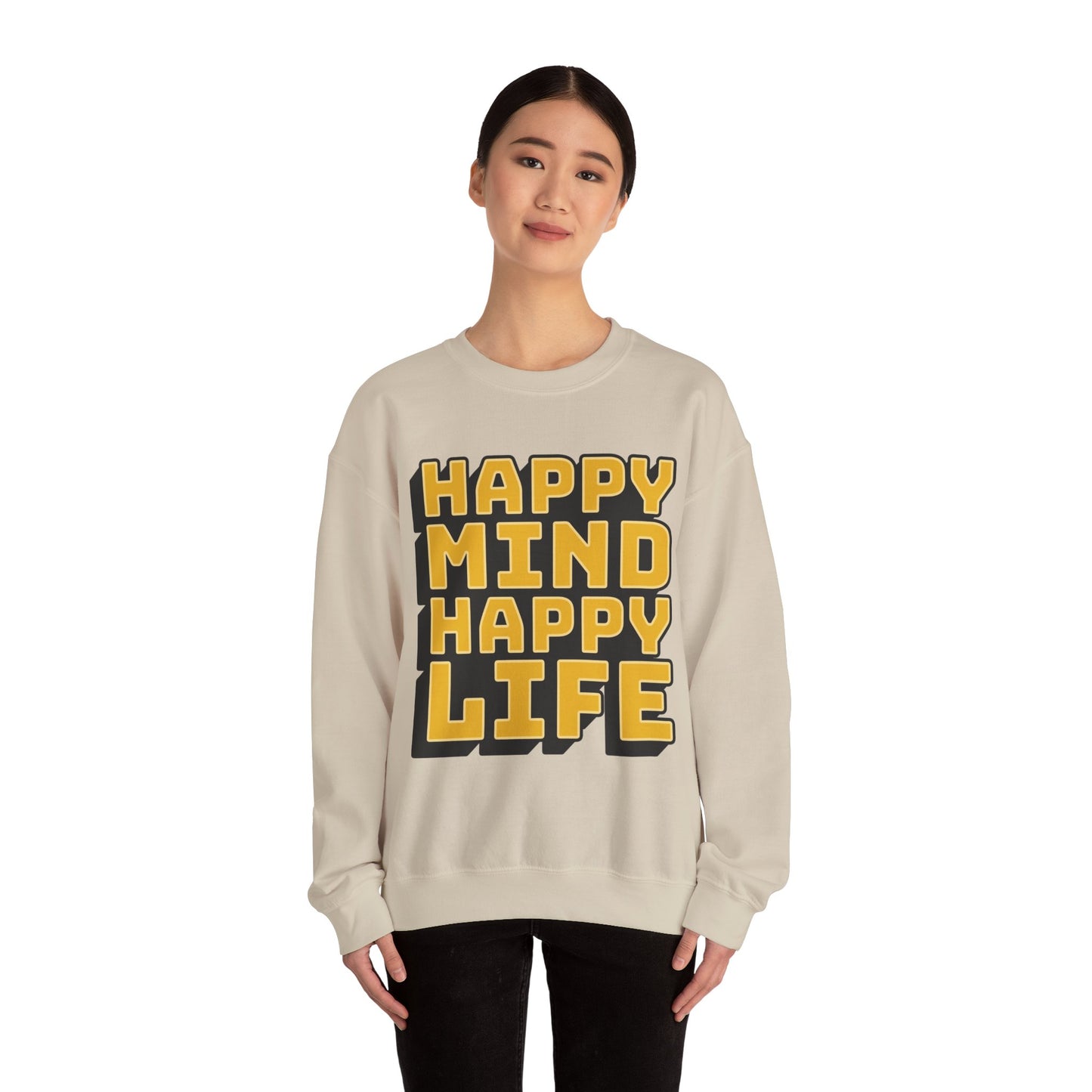 Happy Mind Happy Life Unisex Heavy Blend™ Crewneck Sweatshirt