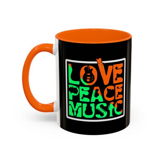 Love Peace Music Accent Coffee Mug (11, 15oz)