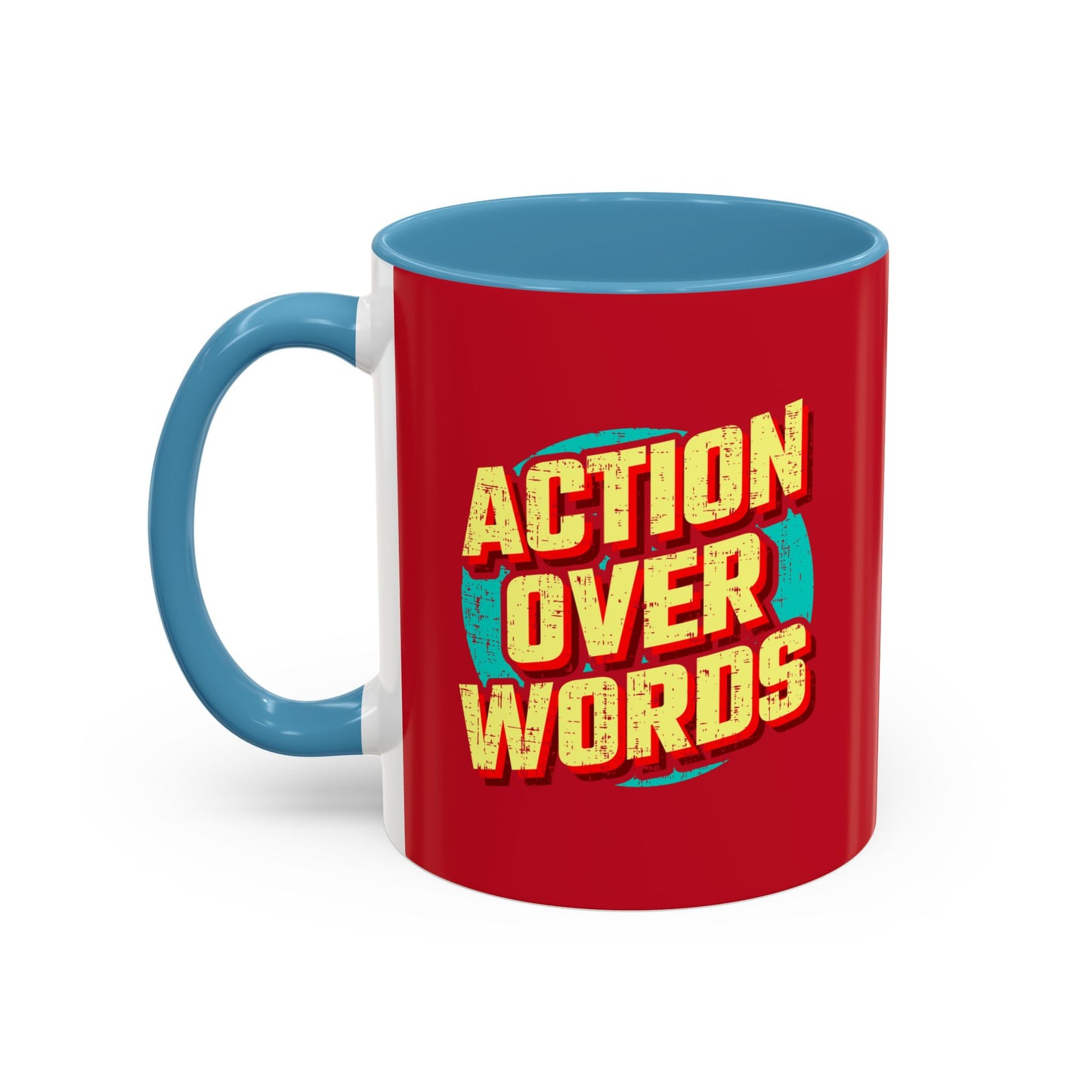 Action Over Words Accent Coffee Mug (11, 15oz)
