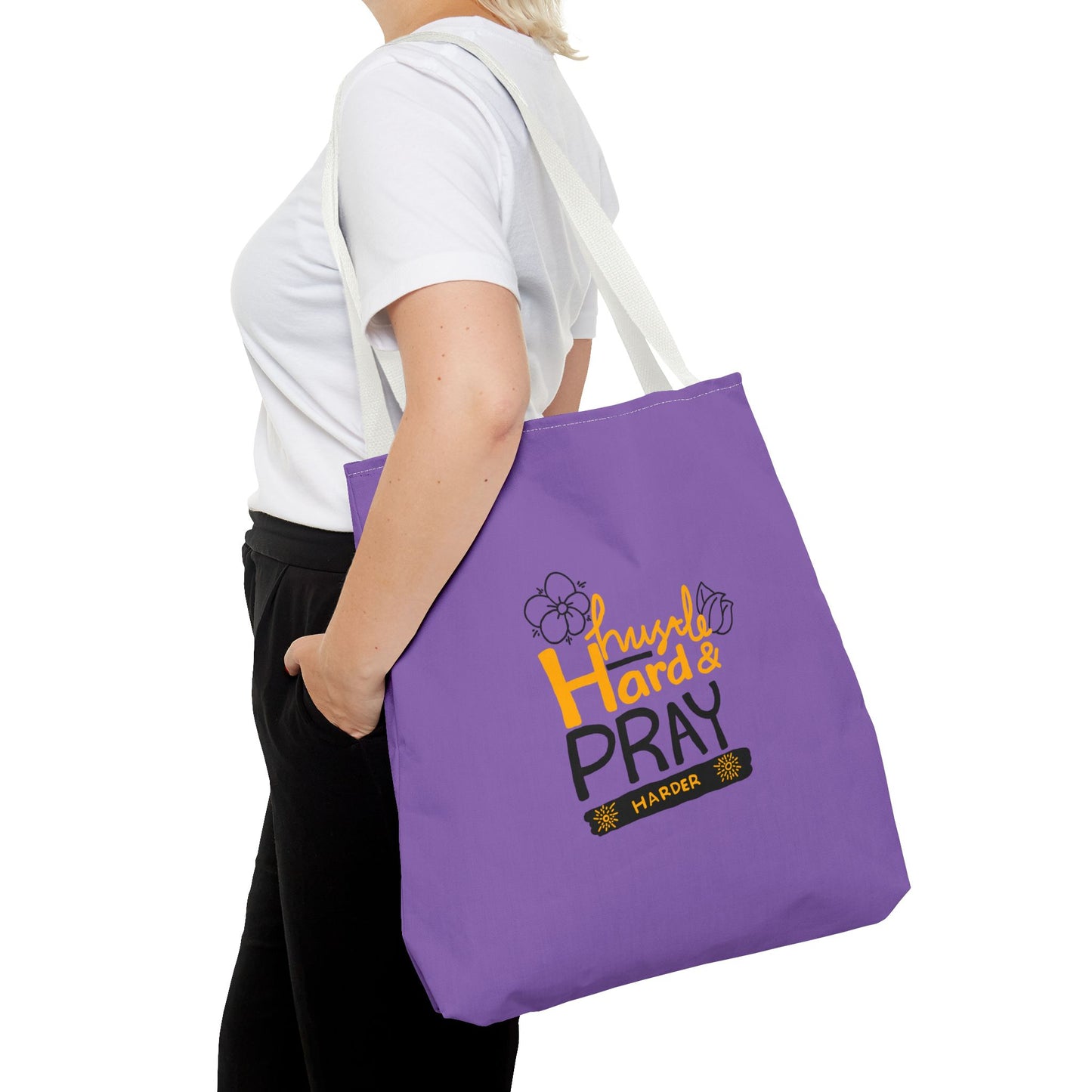 Hustle Hard And Pray Harder Tote Bag (AOP)