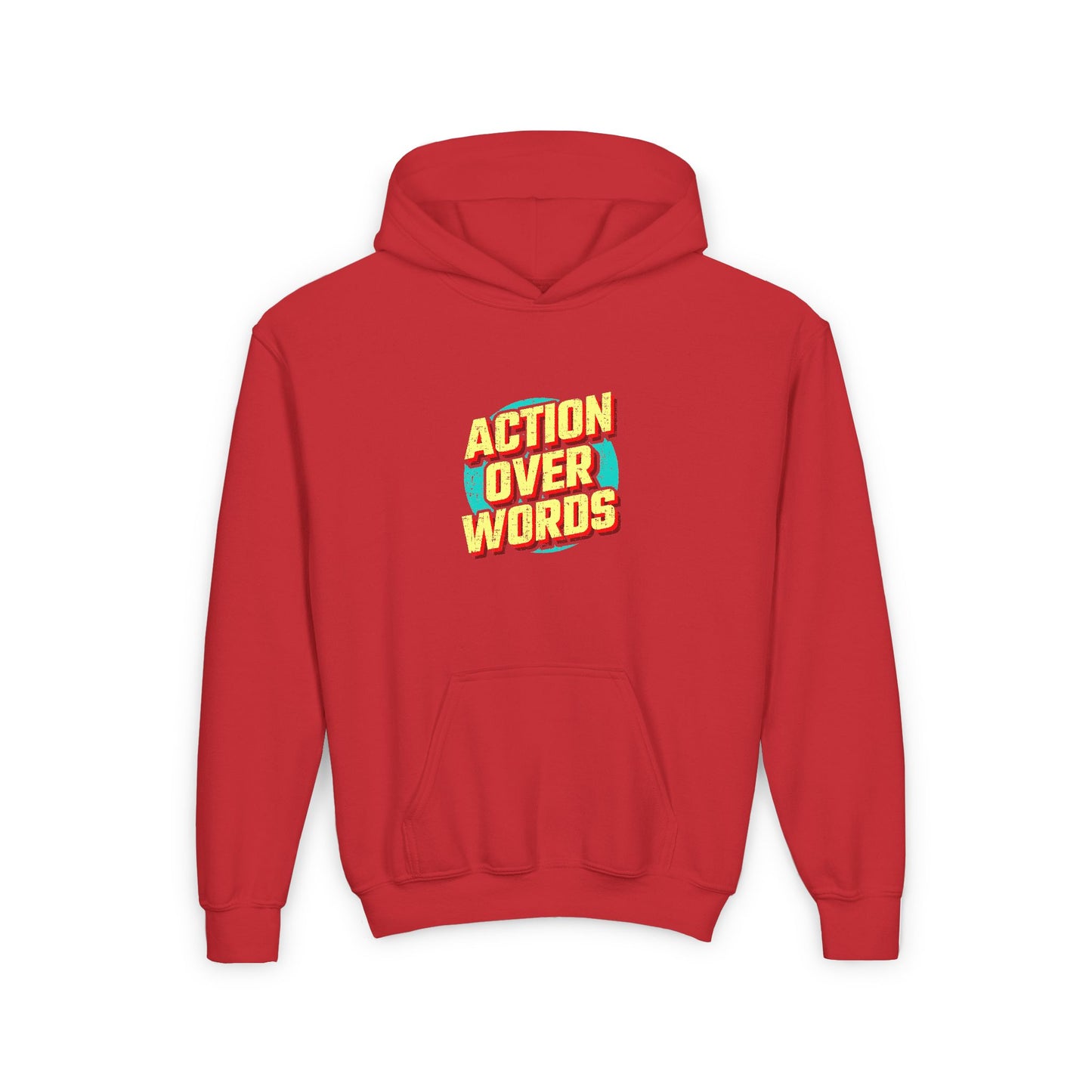Action Over Words Youth Heavy Blend Hooded Sweatshirt
