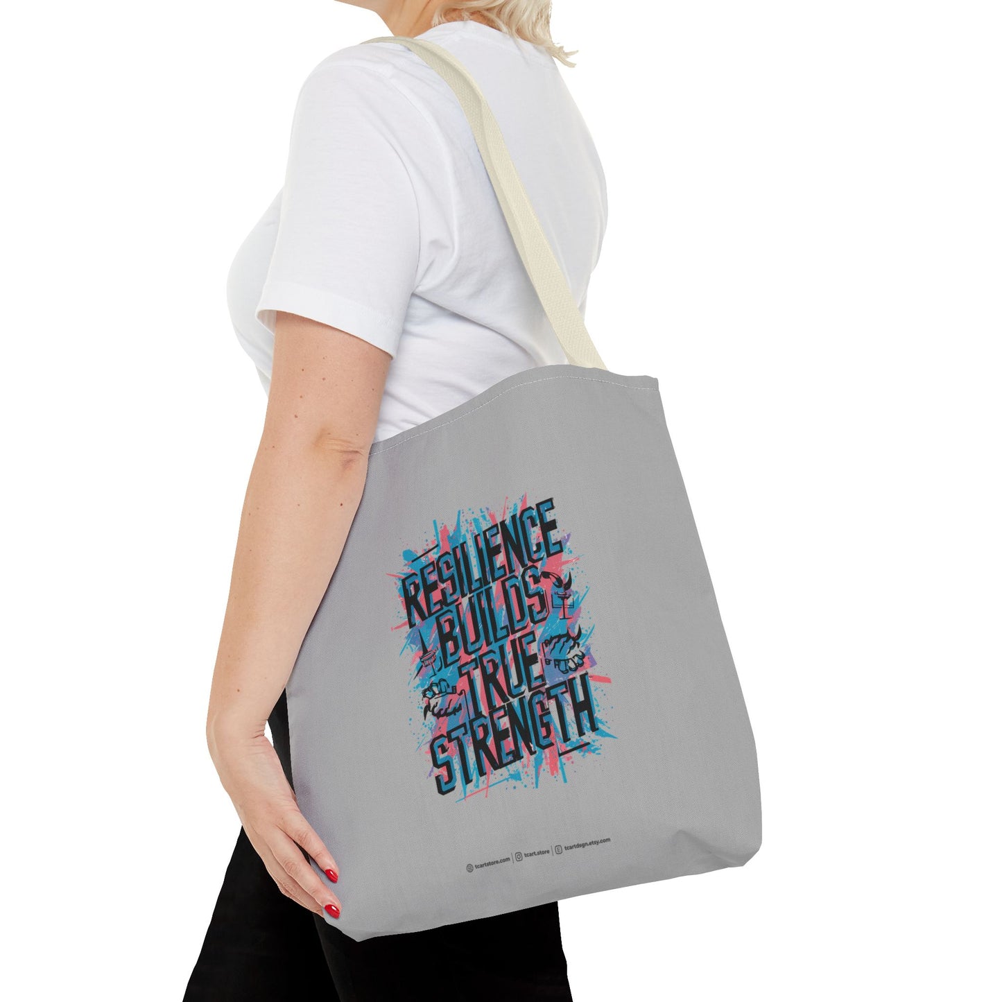 Resilience Builds True Strength Tote Bag (AOP)