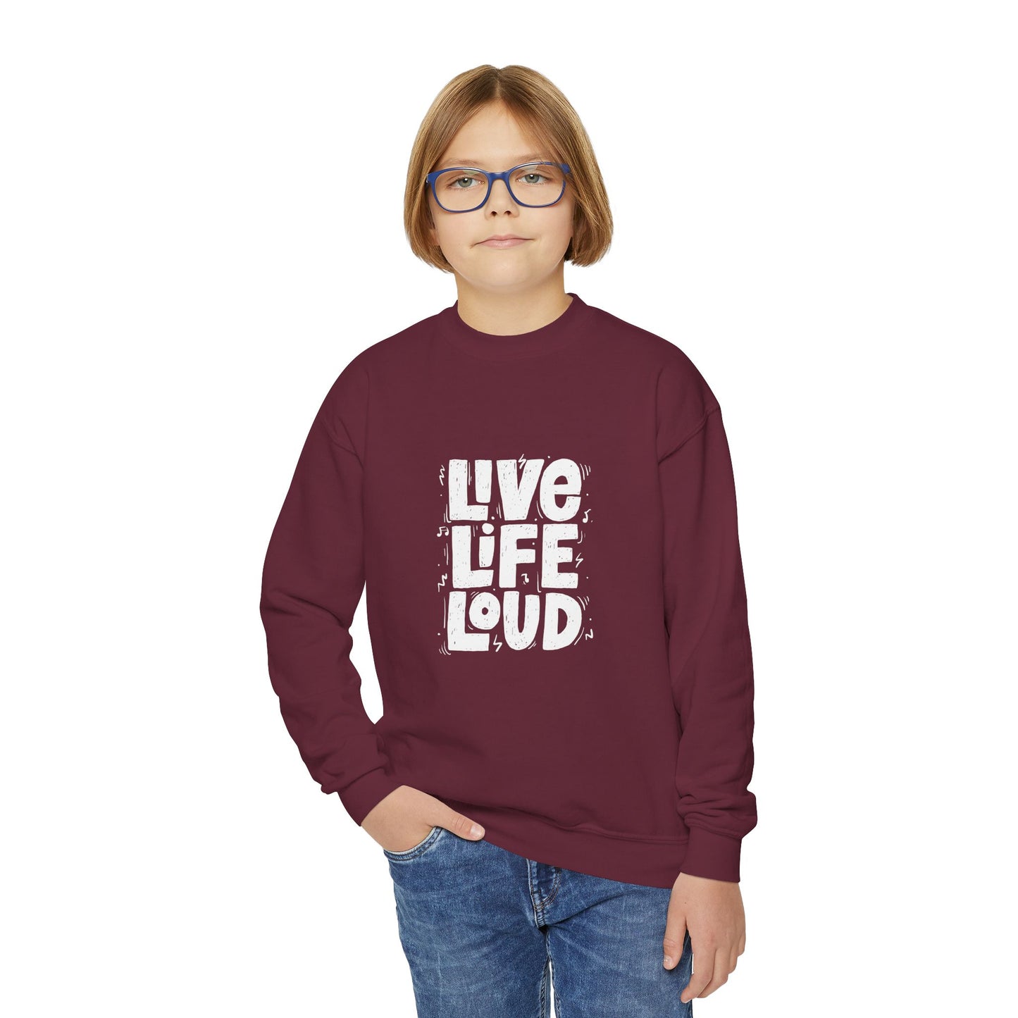 Live Life Loud Youth Crewneck Sweatshirt