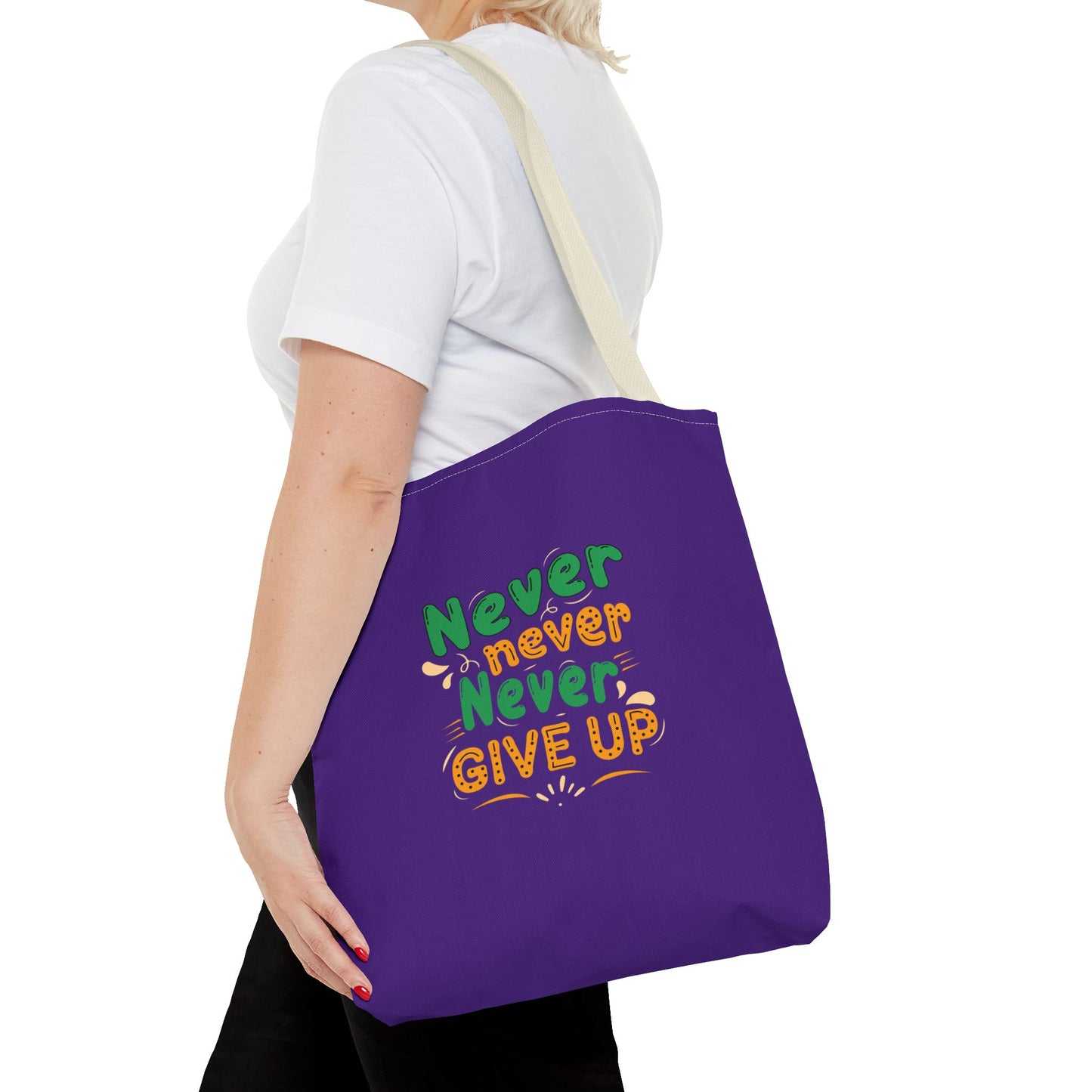 Never Never Never Give Up Tote Bag (AOP)