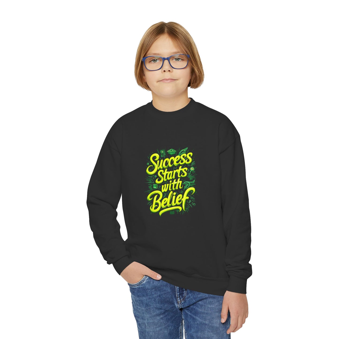 Success Starts With Belief Youth Crewneck Sweatshirt