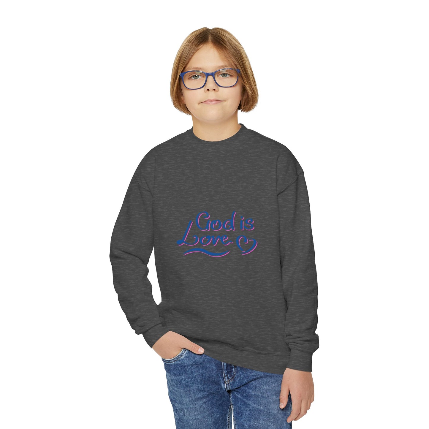 God Is Love Youth Crewneck Sweatshirt