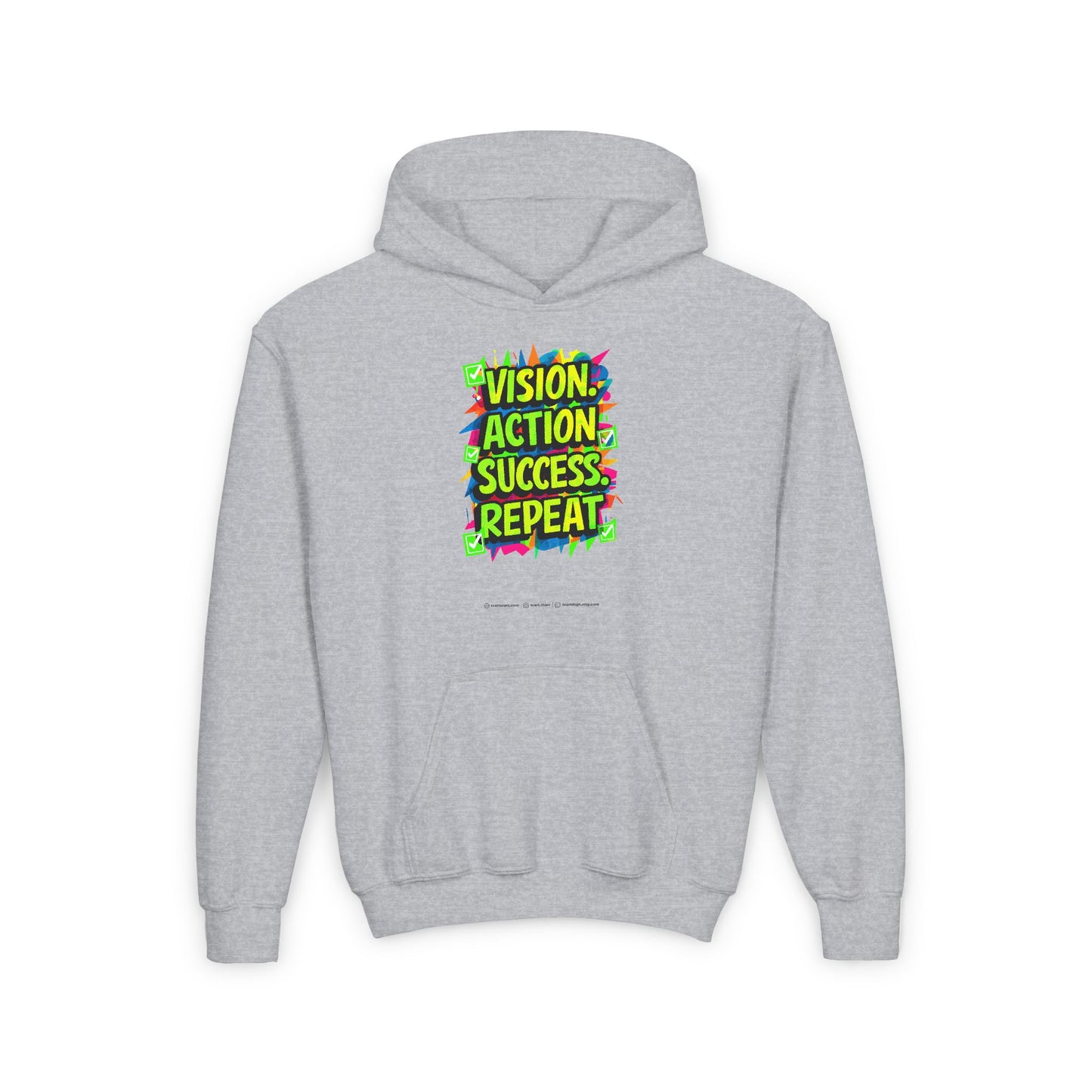 Vision Action Success Repeat Youth Heavy Blend Hooded Sweatshirt