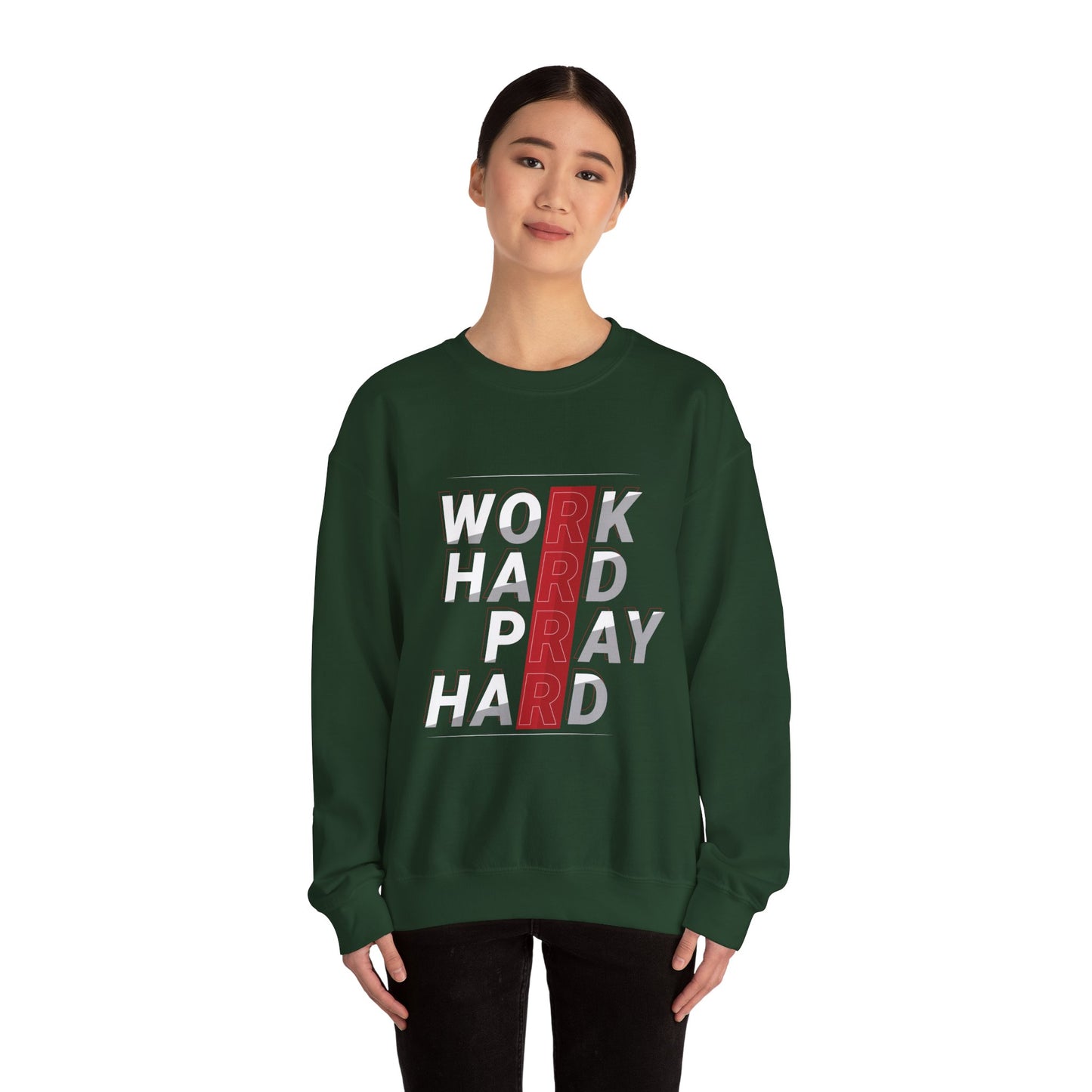 Work Hard Pray Hard Unisex Heavy Blend™ Crewneck Sweatshirt