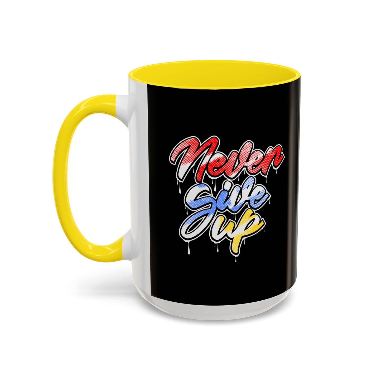 Never Give Up Accent Coffee Mug (11, 15oz)
