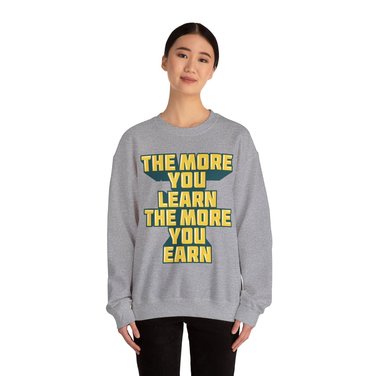 The More You Learn The More You Earn Unisex Heavy Blend™ Crewneck Sweatshirt