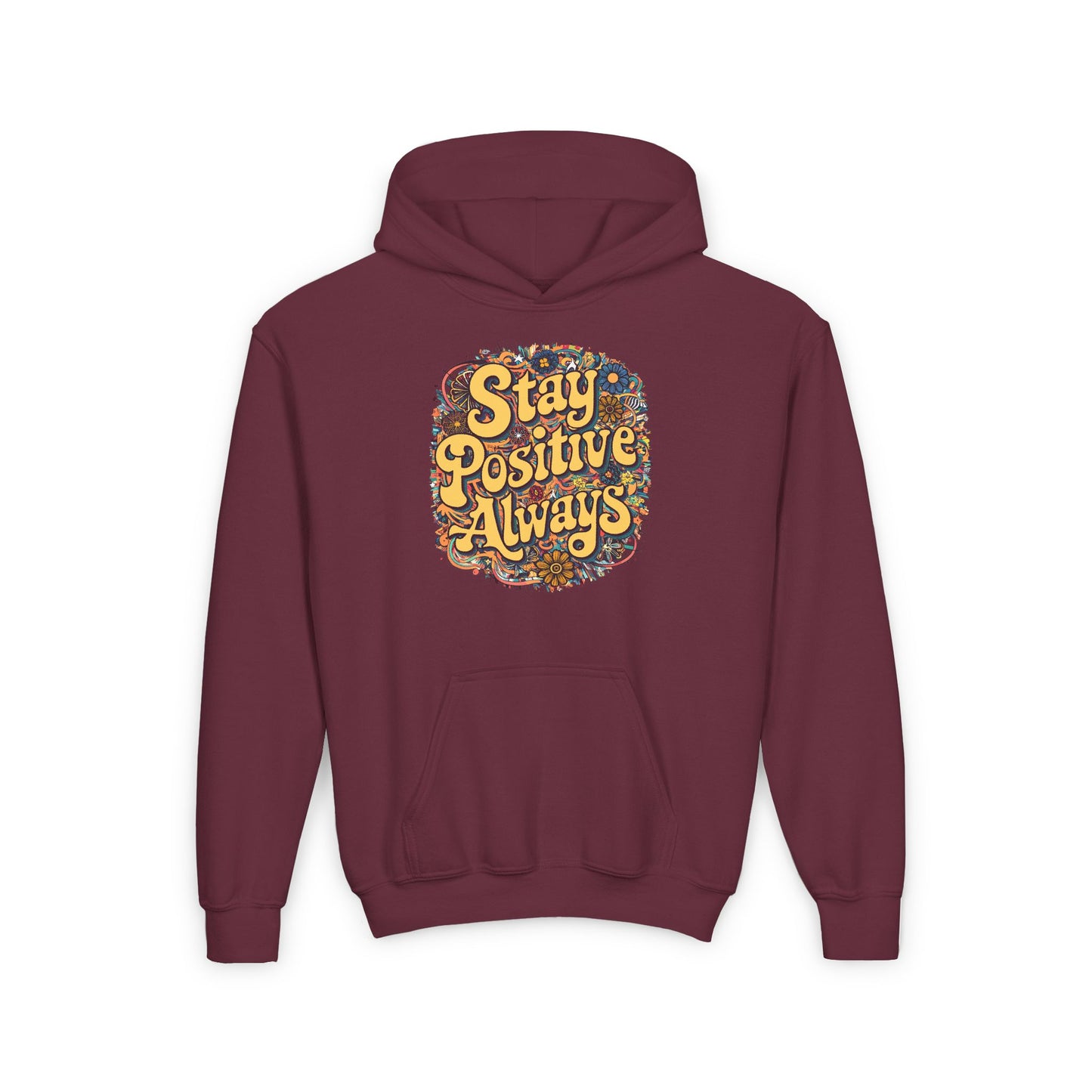 Stay Positive Always Youth Heavy Blend Hooded Sweatshirt